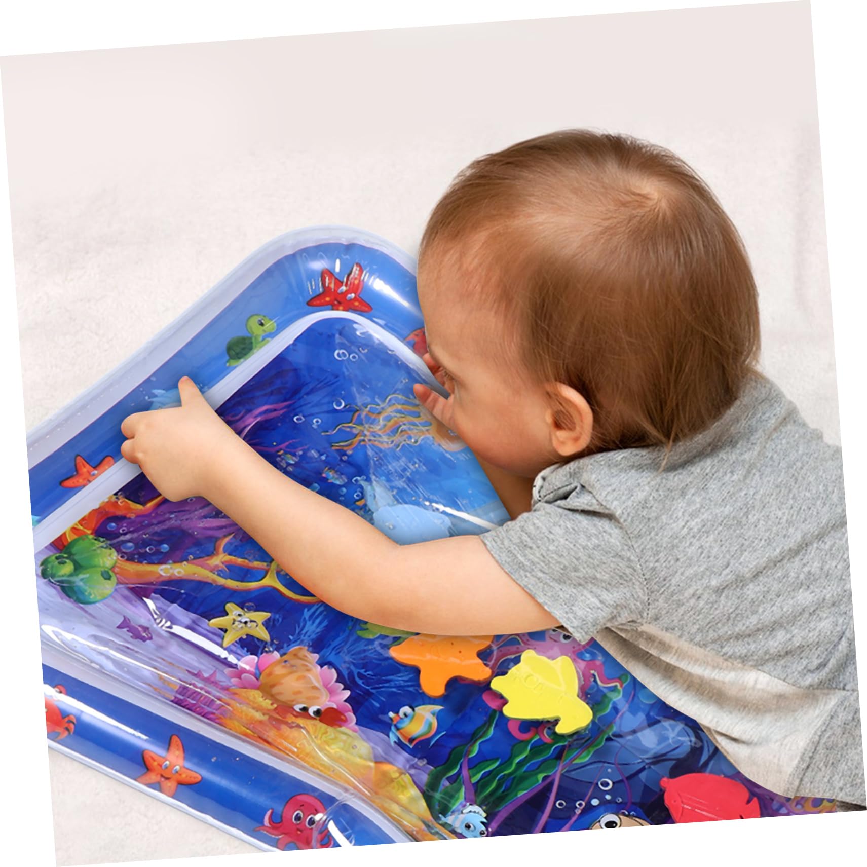 FAVOMOTO Inflatable Patting Pad Water Playmat - PVC Tummy Time Mat for Babies, Toddler Safe Inflatable Water Pad for Indoor & Outdoor Use, Perfect for Playtime, Sensory Development, and Relaxation