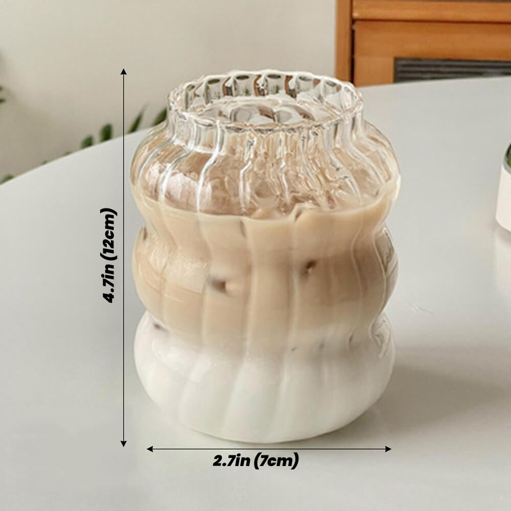 Vintage Cold Coffee Glass Cup - Insulated Iced Coffee Tumbler for Home, Office & Outdoor Use