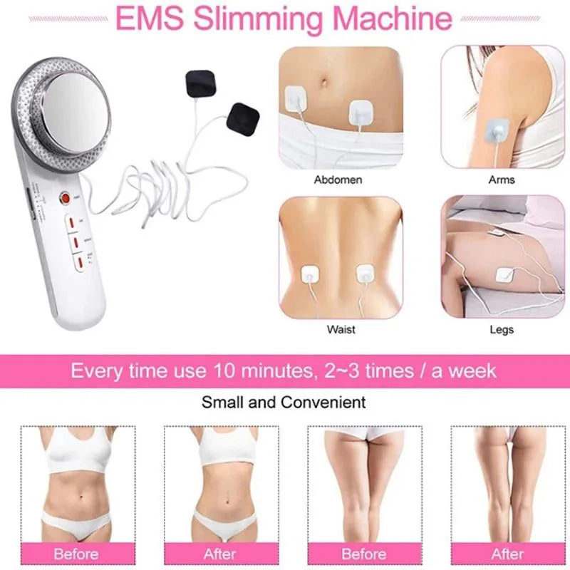 Professional Ultrasound Cavitation & EMS Fat Burner Machine - Body Slimming Massager for Weight Loss, Anti-Cellulite Treatment with Galvanic Infrared Technology | Home Use & Spa Treatment for Tummy, Arms, Thighs