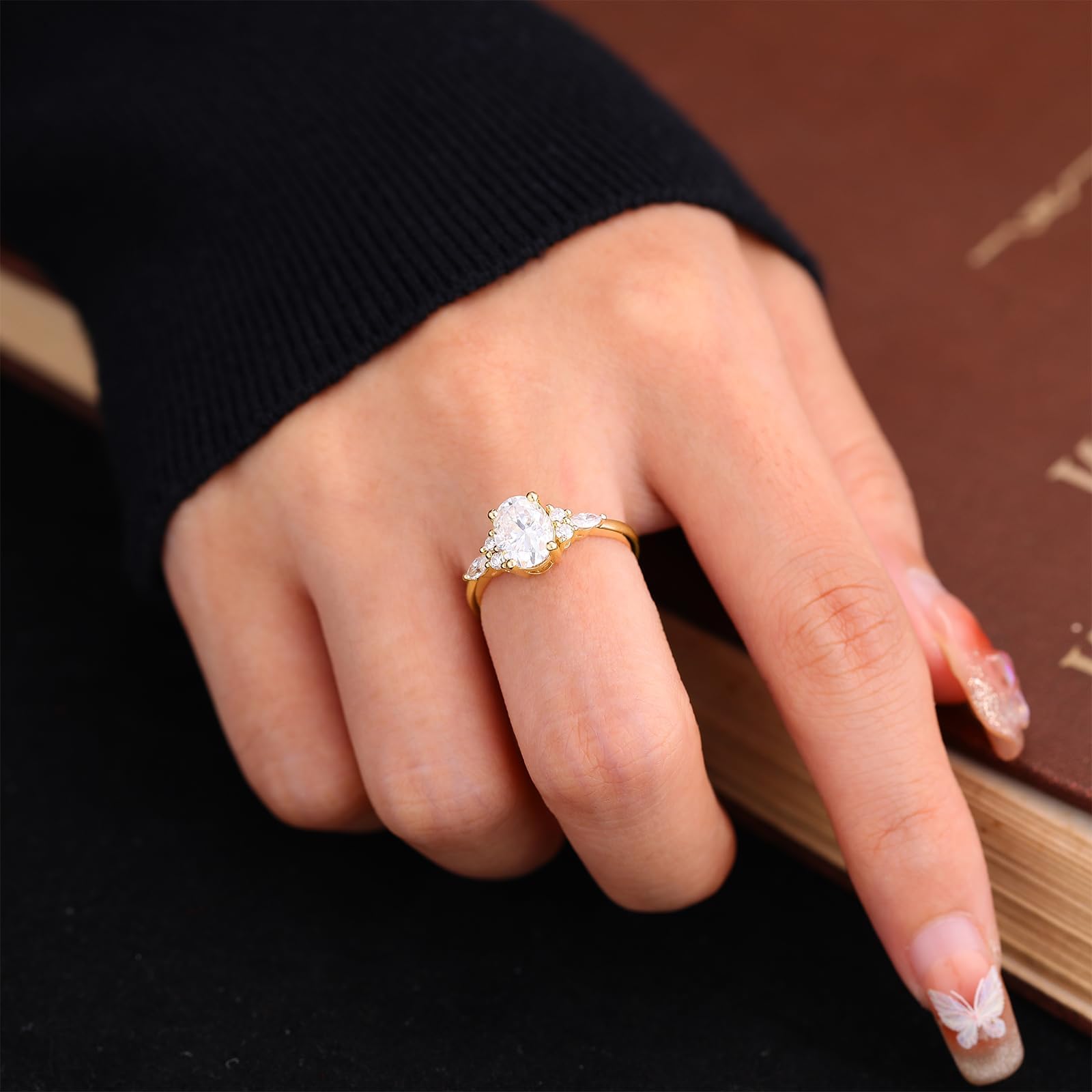 1.4 CT Oval Cut Moissanite Engagement Ring for Women - Sterling Silver Solitaire Wedding Band, Promise Ring, Size 3-10 - Perfect for Proposals, Anniversaries & Special Occasions