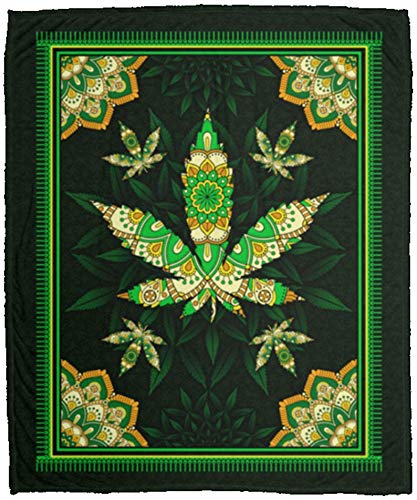 **Soft Plush Fleece Cannabis Blanket - 50x60 Inch Cozy Throw for Birthday Gifts, Stoner Gifts & Loved Ones | Perfect for Lounging, Netflix Binges & Chill Vibes**