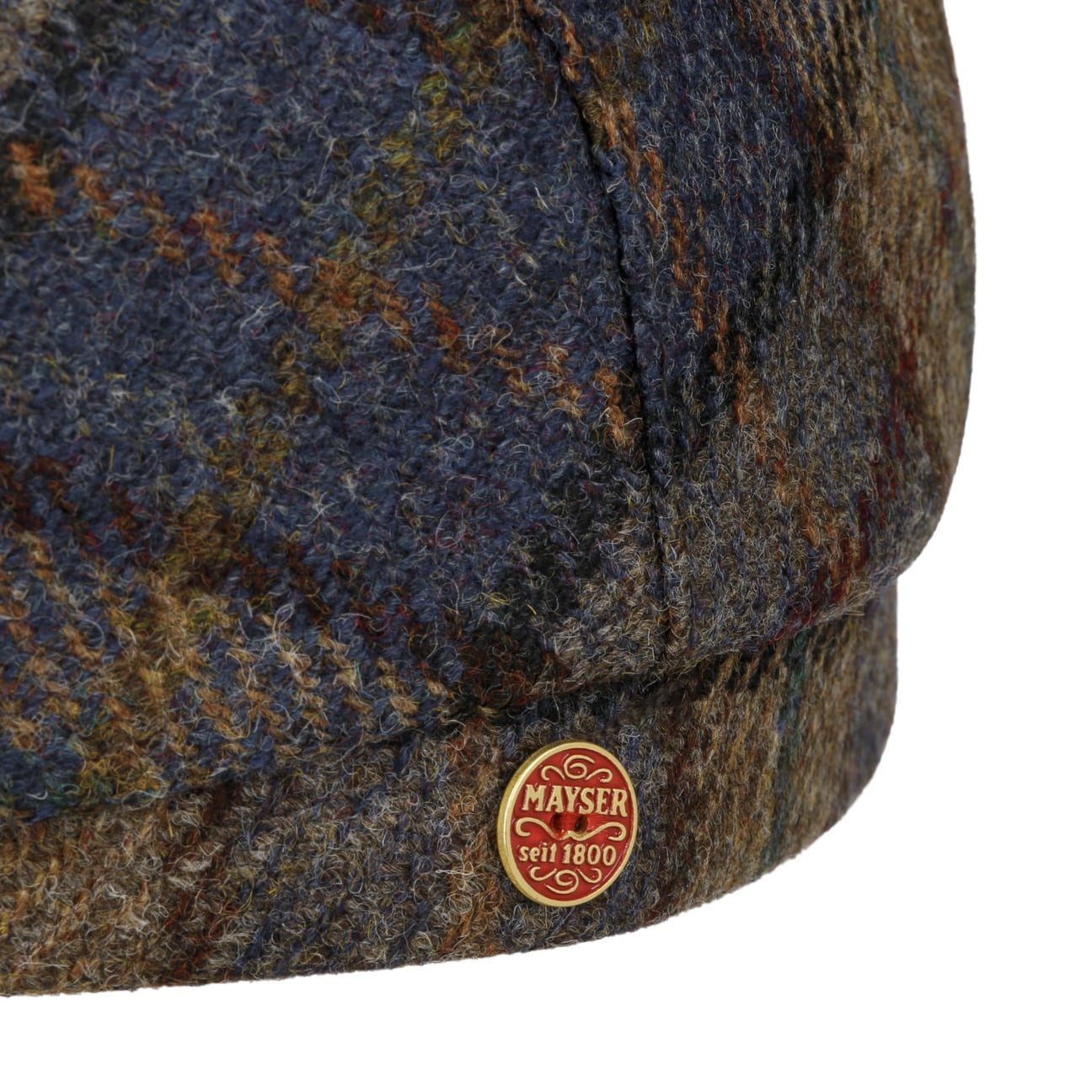 Mayser Frankie Soft Check Shetland Flat Cap - Classic Wool Hat for Men & Women | Perfect for Outdoor Activities, Casual Wear & Winter Fashion