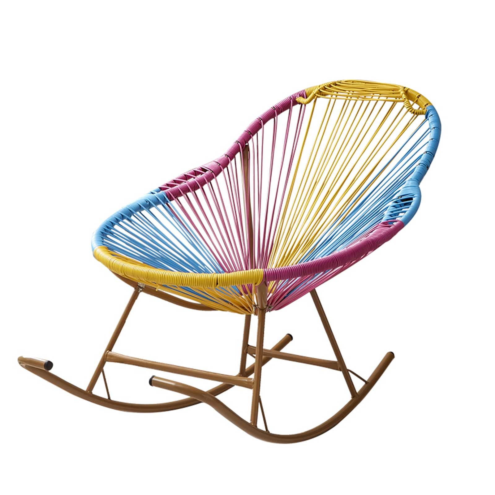 RJMOLU All-Weather Woven Rattan Patio Rocking Chair - Modern Outdoor Rocker with Backrest - Comfortable Single Seater for Balcony, Garden, Porch & Poolside Relaxation - Perfect for Lounging, Reading & Enjoying Nature
