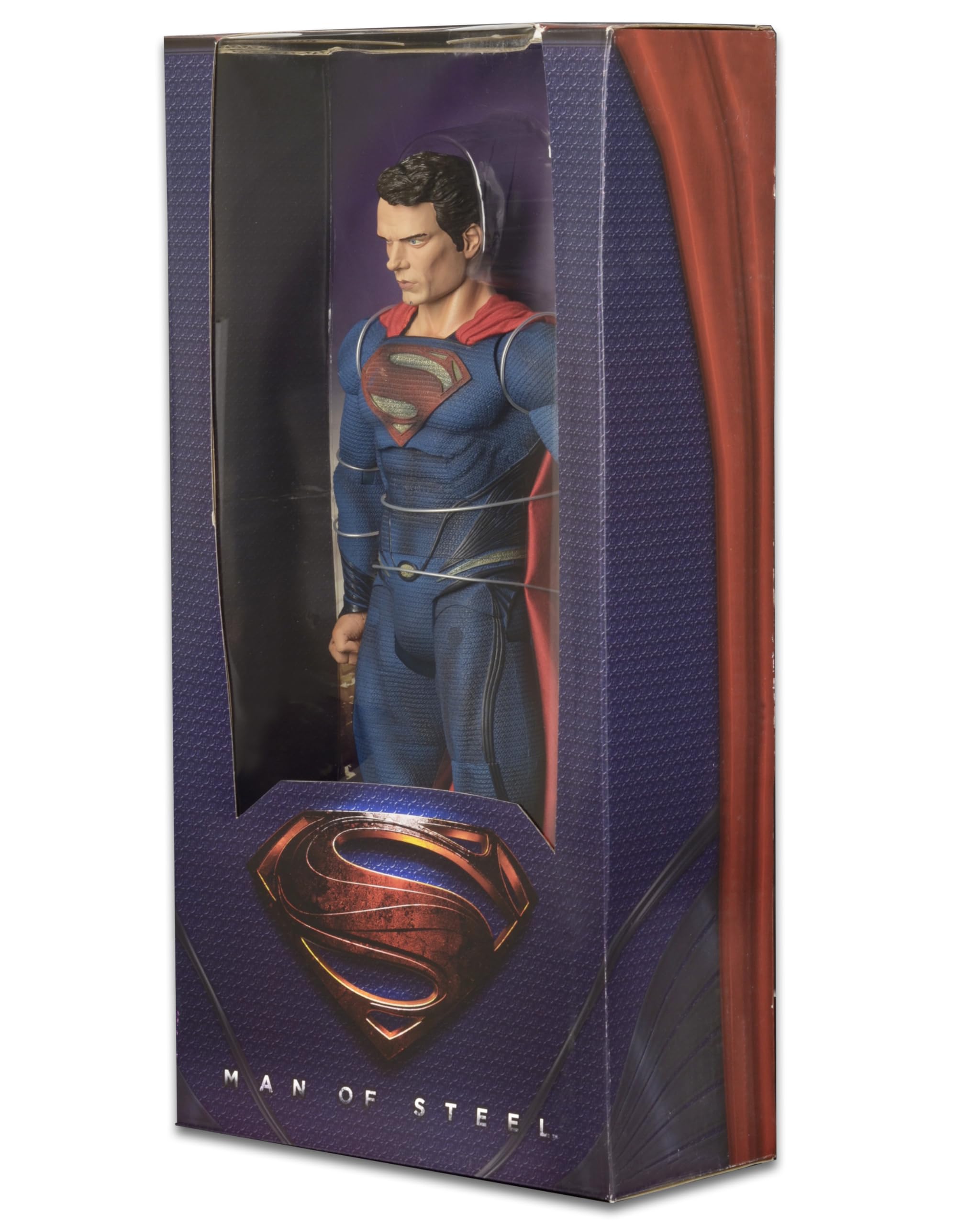 NECA Superman Man of Steel 1/4 Scale Collectible Action Figure - Premium DC Comics Movie Merchandise for Display & Superhero Fans