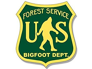 Funny Bigfoot Hunter Magnet - US Forest Service Sasquatch Dept Novelty Fridge Magnet (4x4 Inch) - Perfect for Fridge, Office, or Gifts for Cryptid Enthusiasts