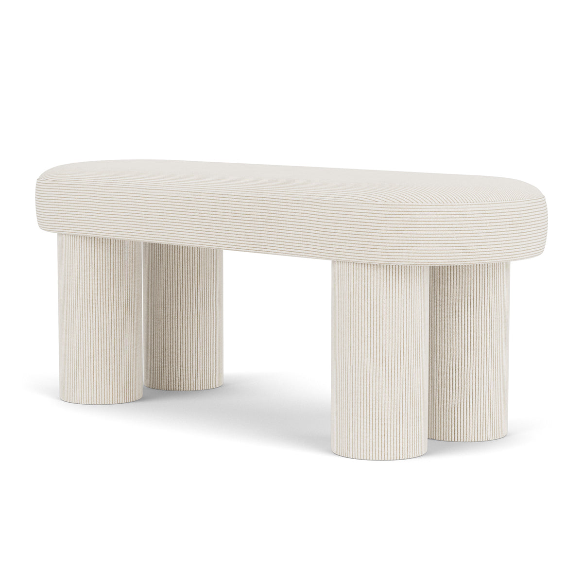 Charlie Velvet Bench - Luxurious Velvet Upholstered Bench with Sturdy Wooden Legs for Living Room, Bedroom, or Entryway Decor