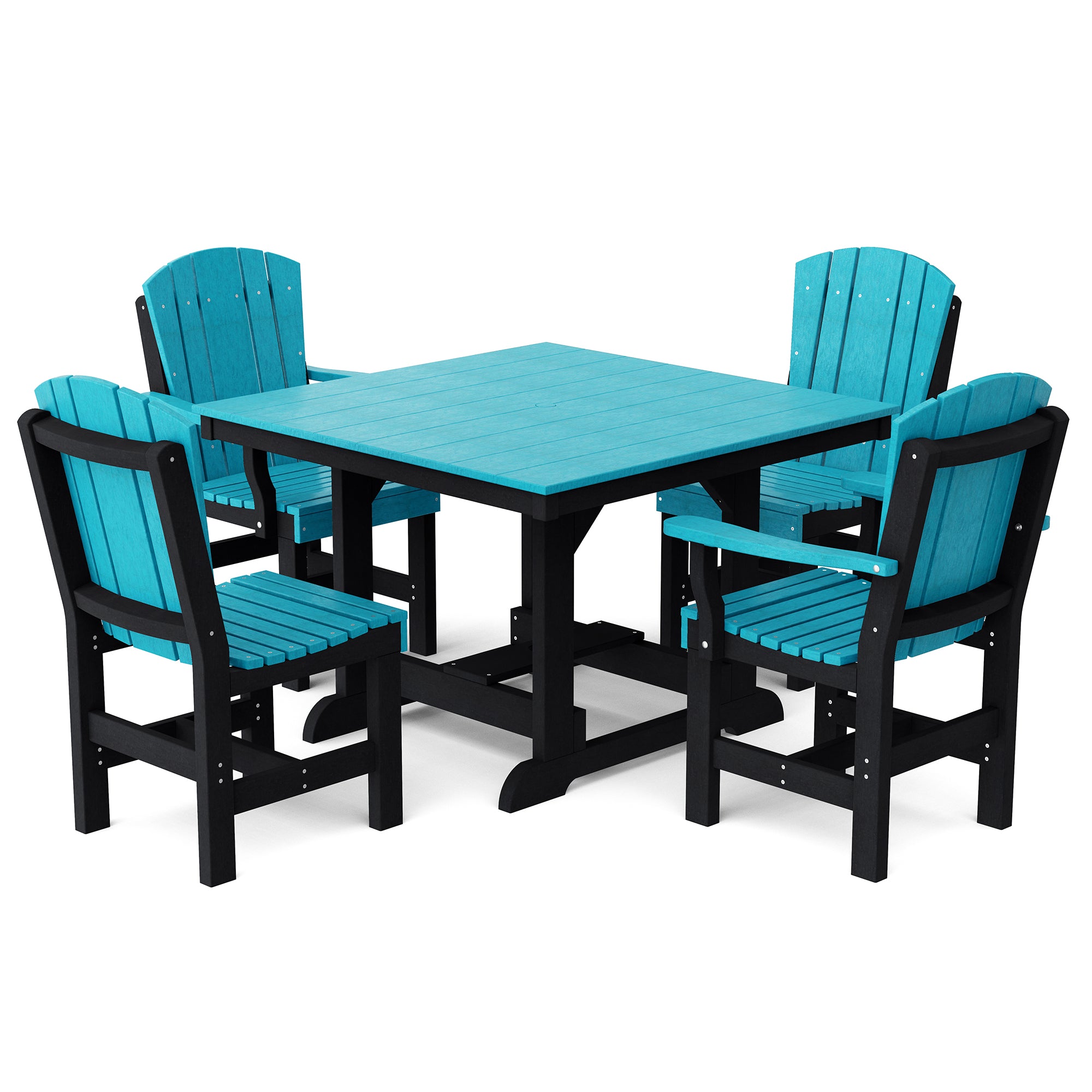 Heritage 5-Piece 44x44 Inch Square Outdoor Dining Set with Cushions - Perfect for Patio, Garden, and Backyard Entertaining