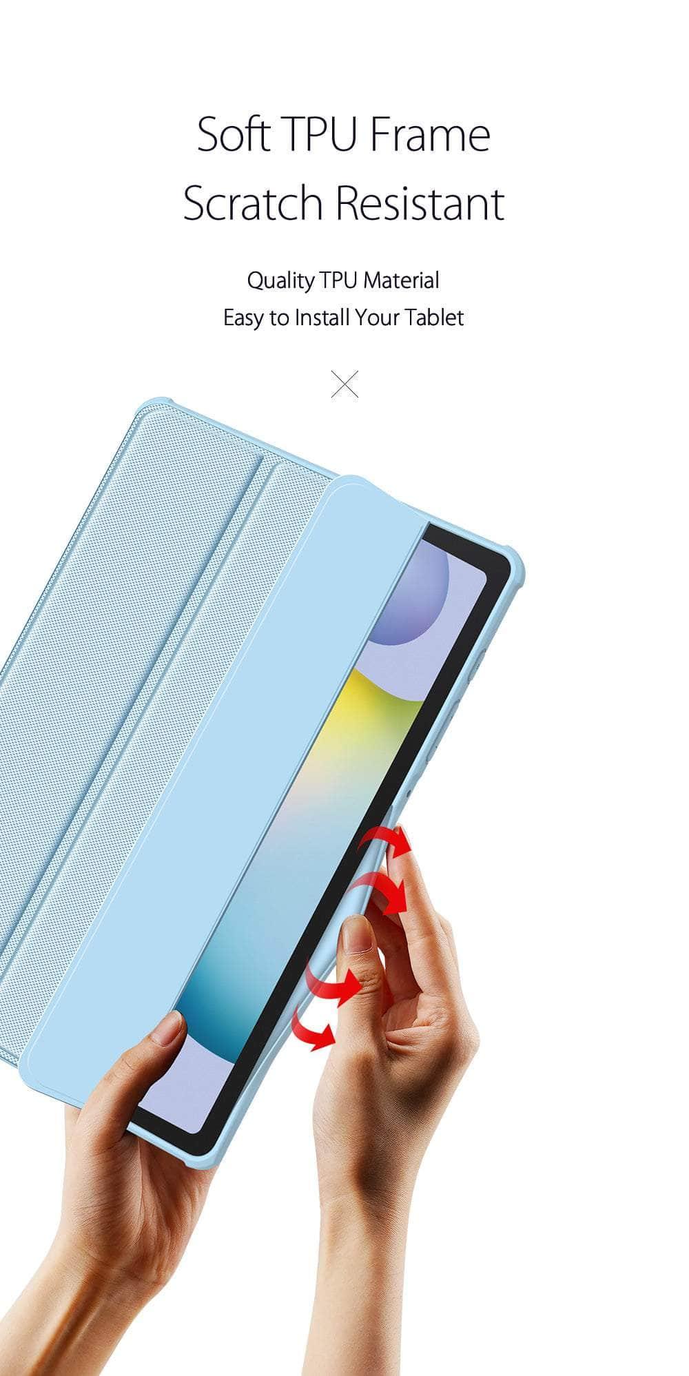 DUX DUCIS Premium Leather Case for Samsung Galaxy Tab S8 Plus X800 with Smart Sleep/Wake & Pencil Holder - Perfect for Work, Study & Travel