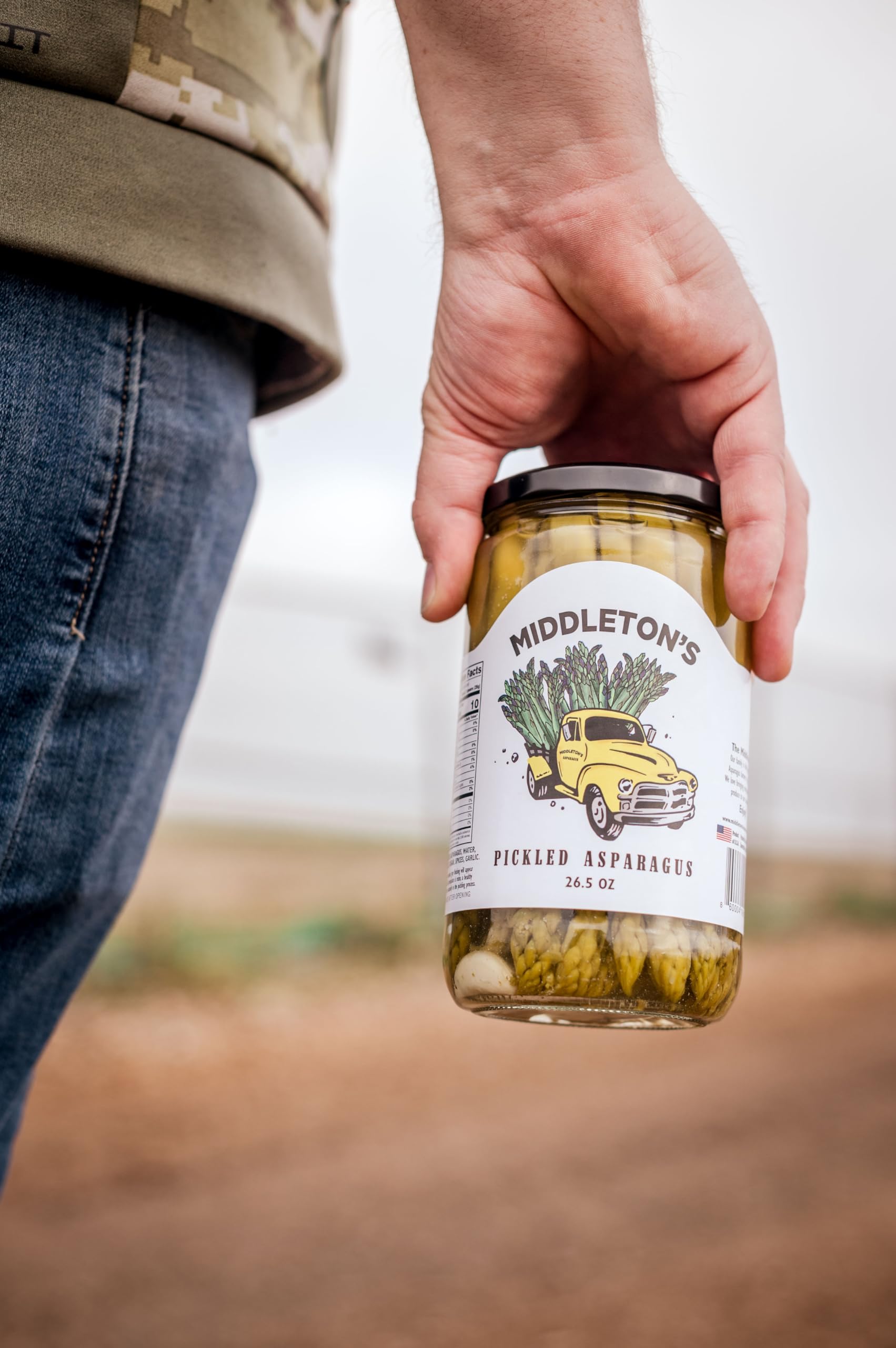 Middleton Farms Pickled Asparagus Variety Pack - Farm Direct Purple, Green & Spicy Asparagus in Glass Jars (Set of 3, 26.5oz Each) - USA Made, Farm to Table Freshness - Perfect for Charcuterie Boards, Gifts & Gourmet Cooking