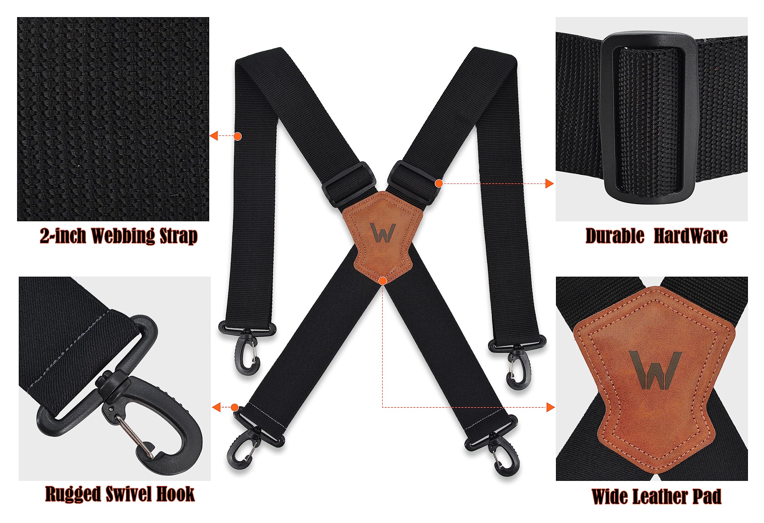 WELKINLAND Lightweight Work Suspenders for Men - 2