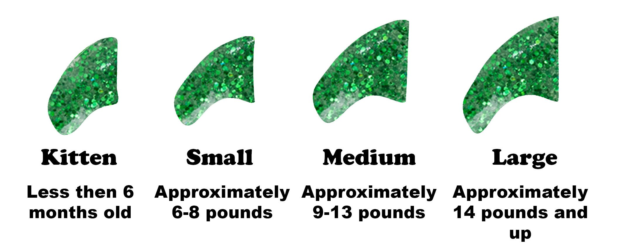 Soft Nail Caps for Cats - Green Glitter Claw Covers for Kittens | Safe & Comfortable Cat Nail Protectors for Furniture & Skin Protection