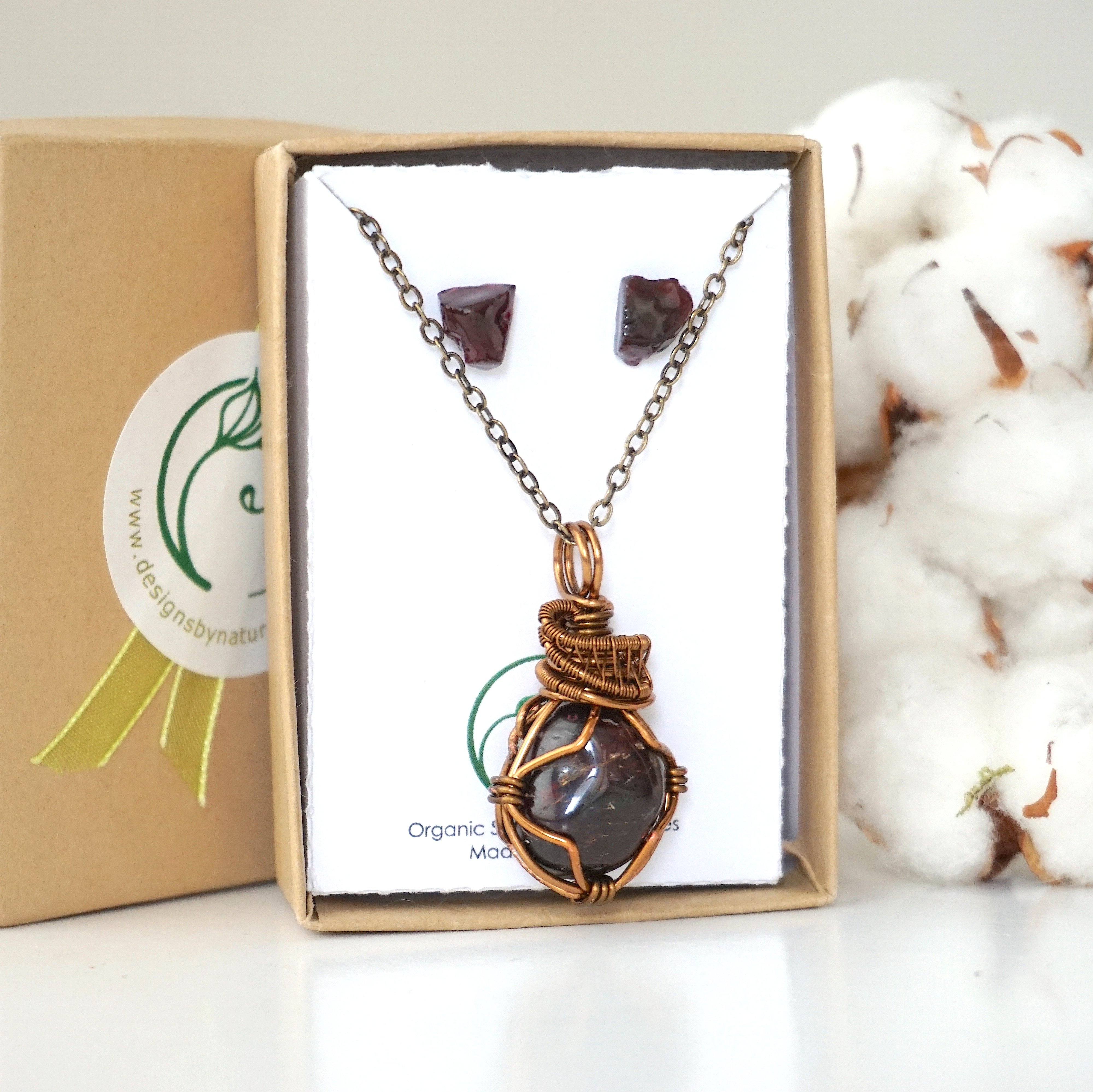 Exquisite Garnet Jewelry Gift Set in Antique Bronze & Silver - Perfect for Birthdays, Anniversaries & Special Occasions