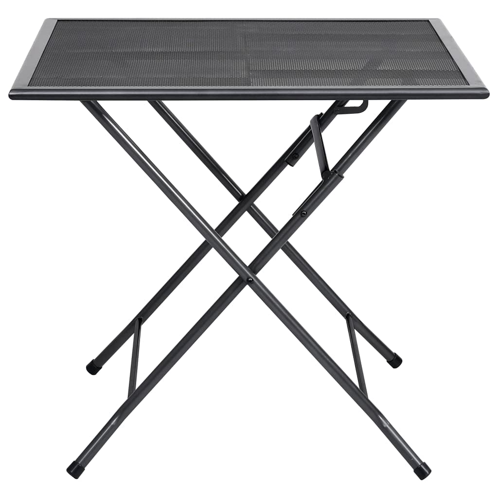 Space-Saving Folding Outdoor Garden Metal Table - 31.5