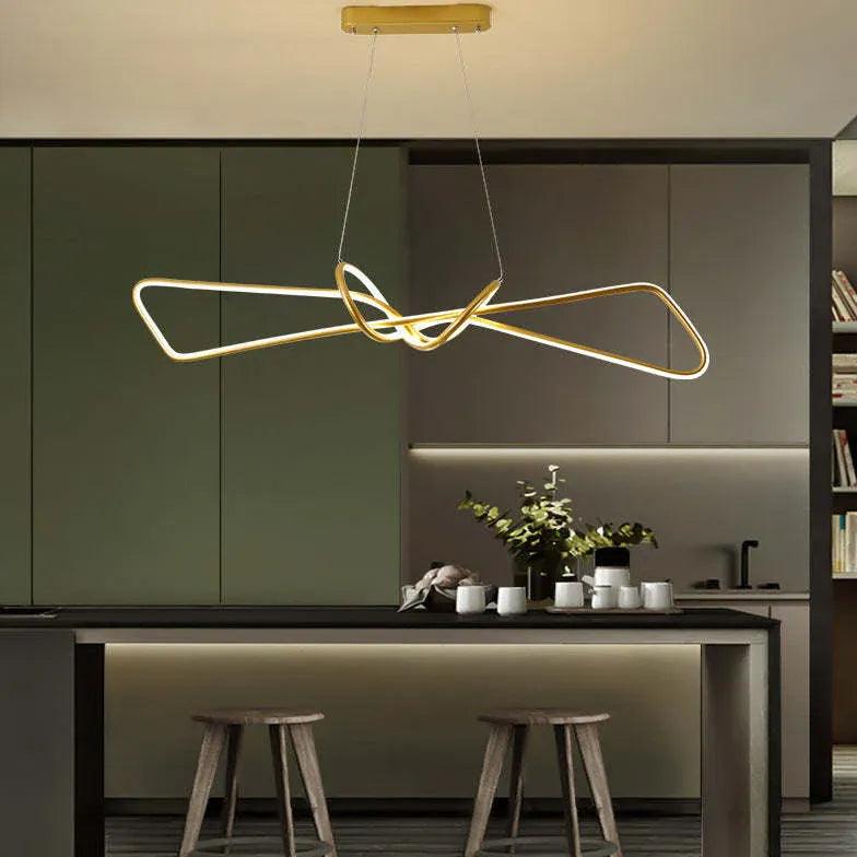 Modern Geometric LED Pendant Light for Kitchen Island - Energy Efficient Dimmable Hanging Light Fixture with Sleek Design (Perfect for Dining Room, Breakfast Nook & Contemporary Home Decor)