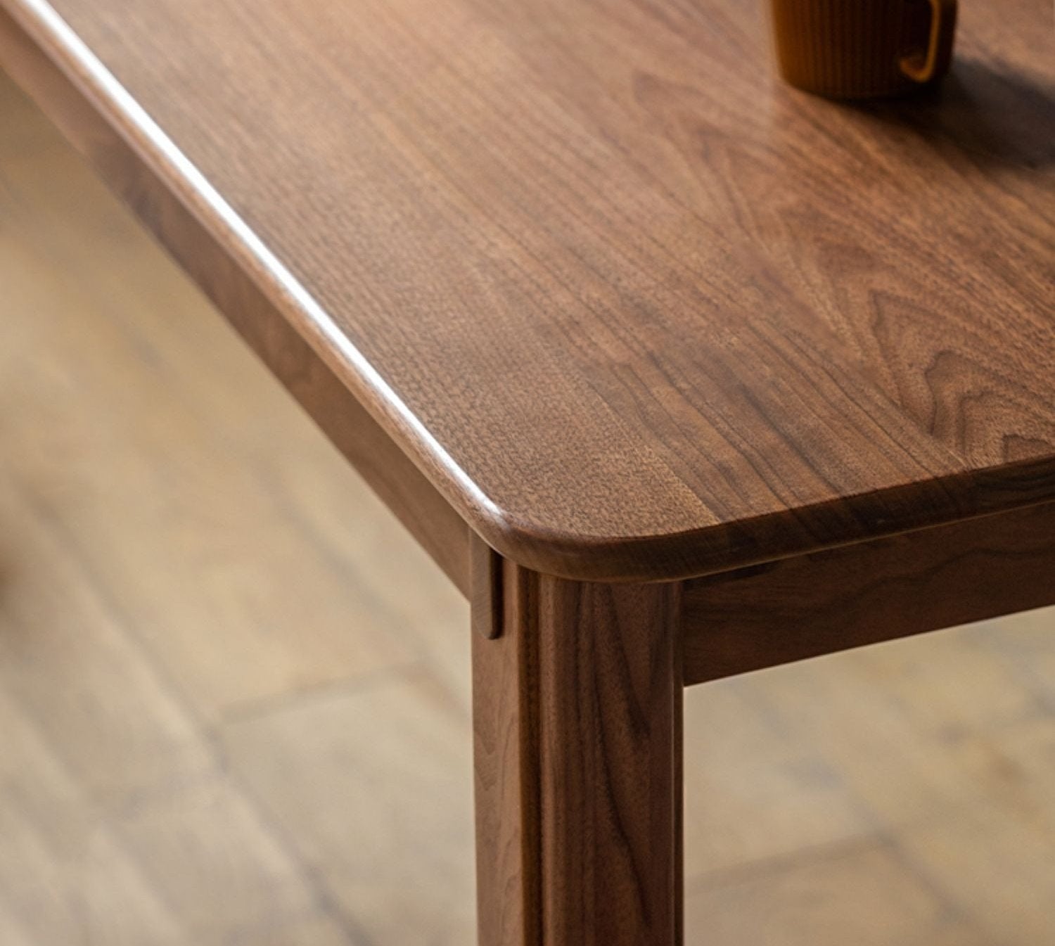 Premium Black Walnut & Ash Solid Wood Dining Table - Handcrafted Rustic Farmhouse Style - Perfect for Family Gatherings, Dinner Parties & Cozy Meals