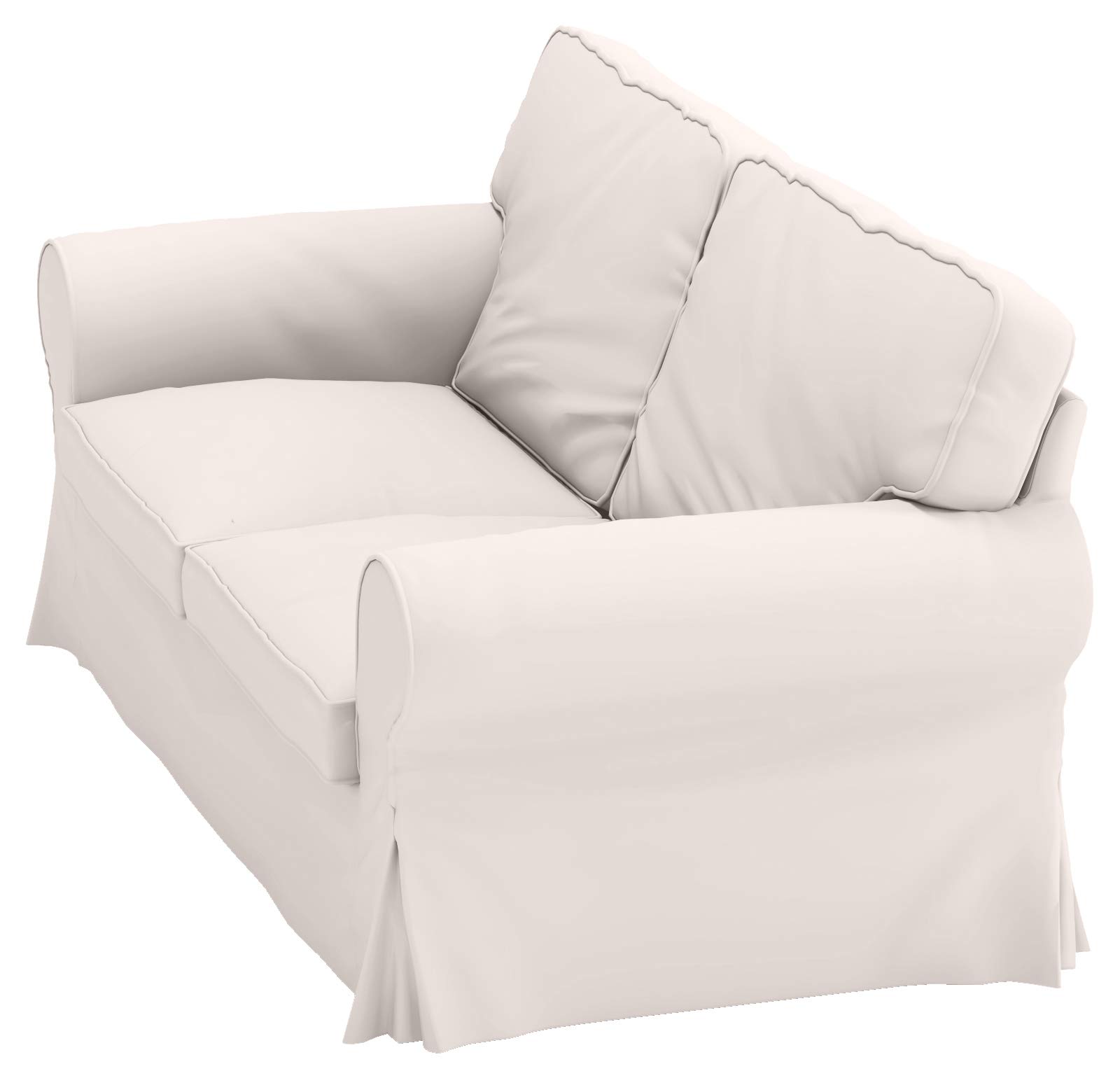Custom-Made Polyester Flax Sofa Covers for IKEA Ektorp 2-Seat Loveseat | Beige Slipcovers | Perfect for Living Room, Bedroom & Home Decor Protection