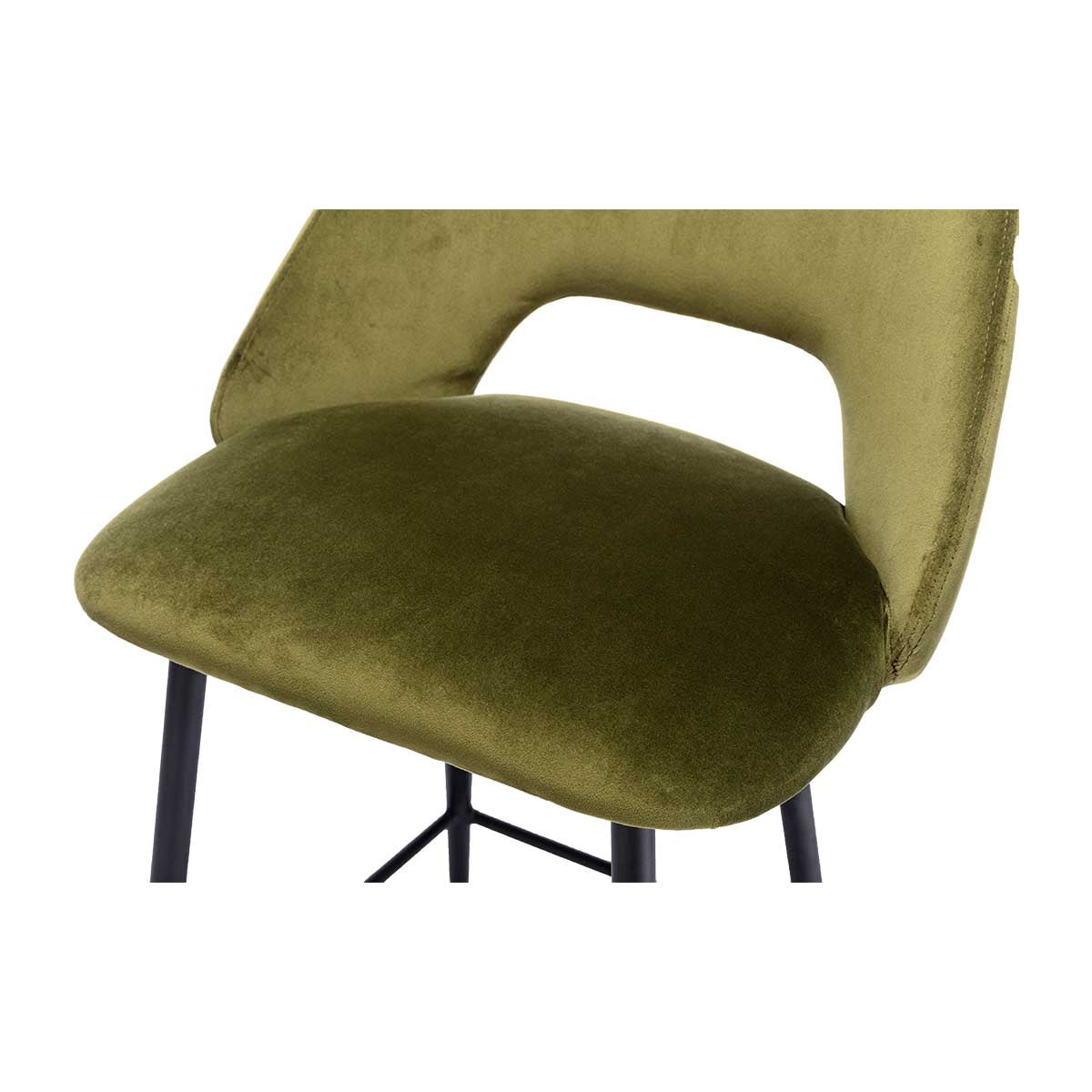 Belmont Velvet Bar Stool - Modern Upholstered Counter Height Stool with Metal Legs - Perfect for Kitchen Island, Breakfast Nook & Home Bar Decor