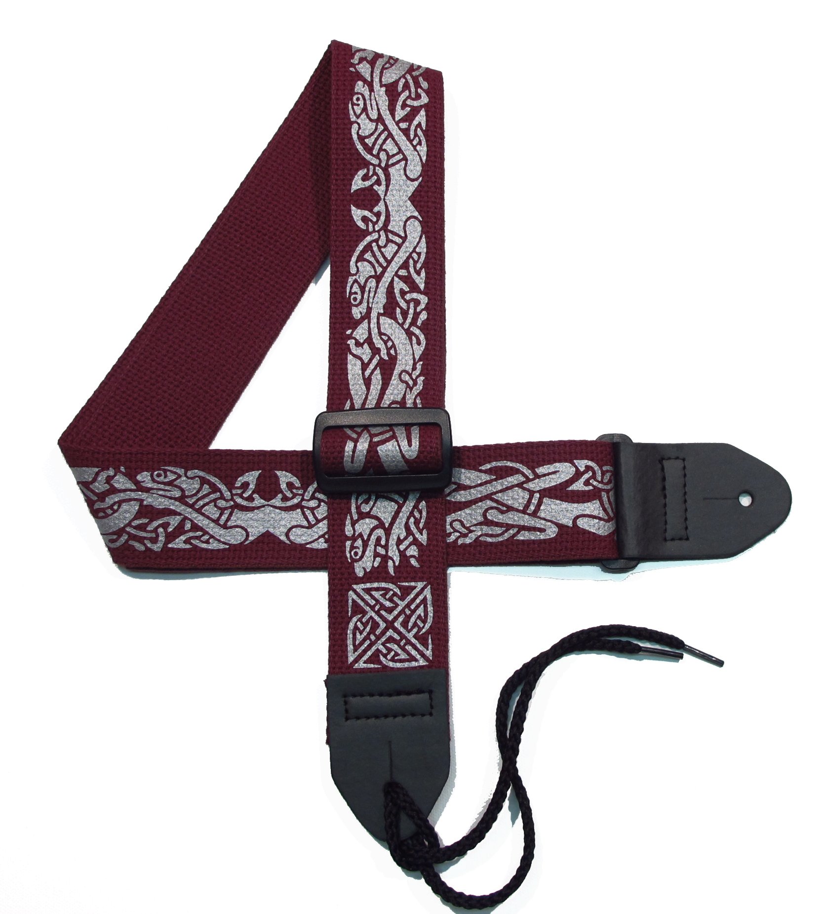 Celtic Knot Guitar Strap with Celtic Dogs - 2