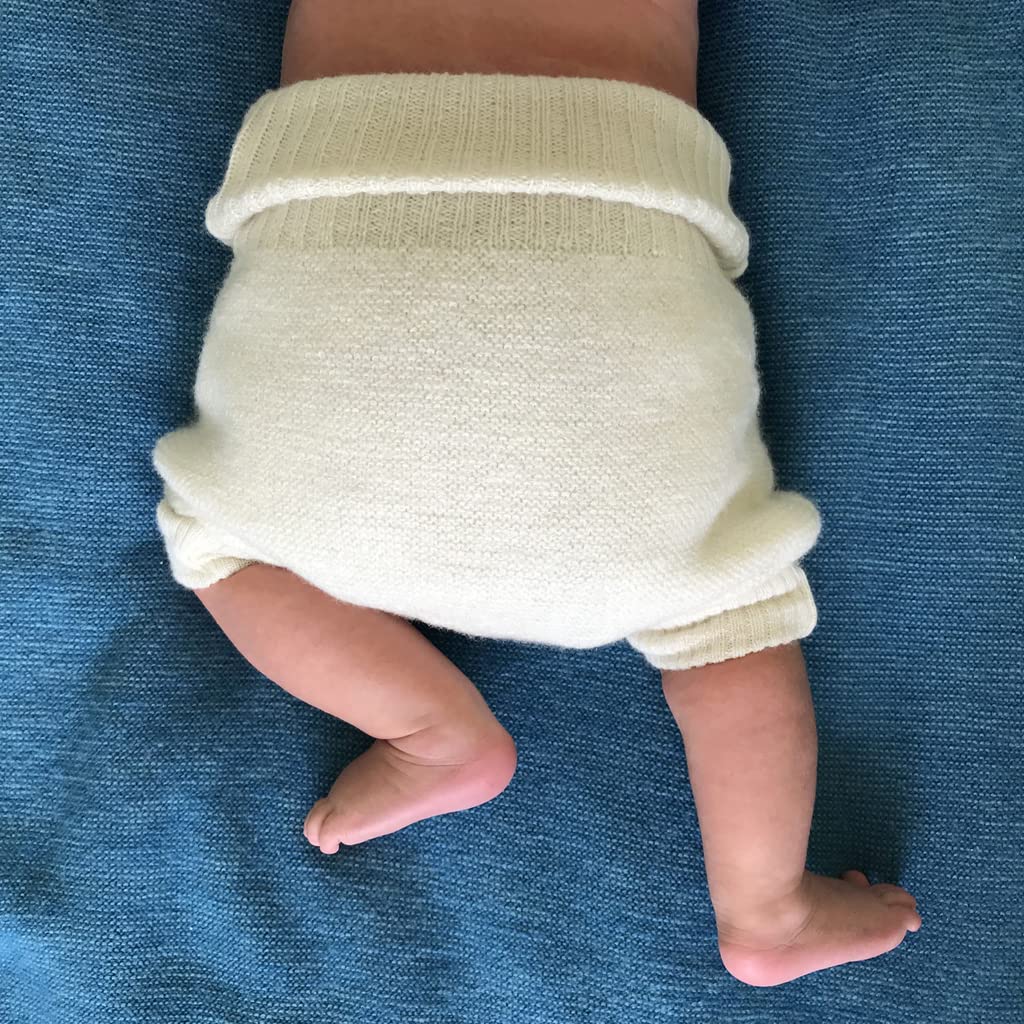 Organic Merino Wool Diaper Cover - Breathable Overnight Knit Baby Diaper Cover for Fitted Cloth Diapers & Flats | Natural Leak Protection for Newborns & Toddlers | Perfect for Nighttime & Daycare Use