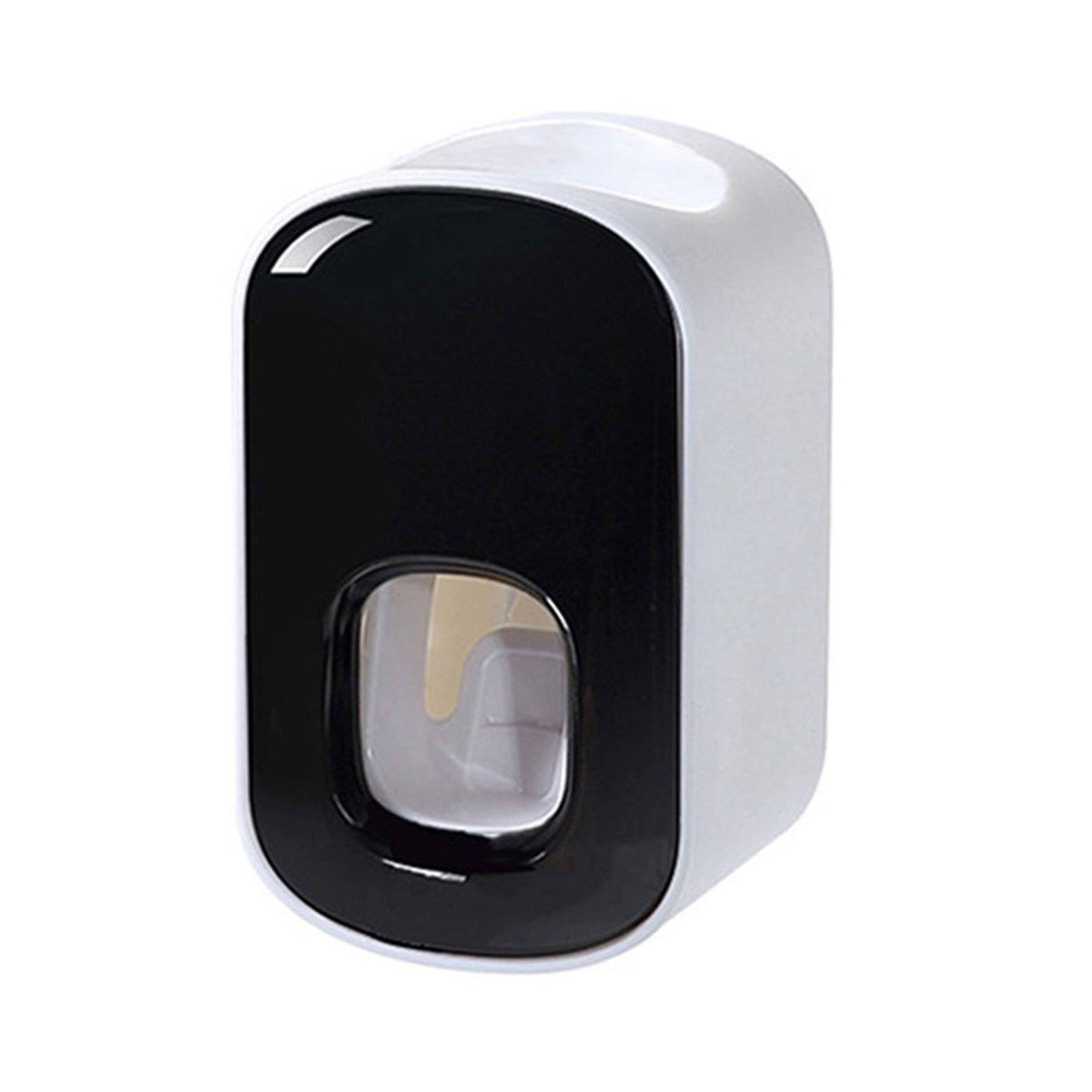 Automatic Toothpaste Dispenser Wall Mount - 1Pcs Dust-Proof Easy Clean Toothpaste Squeezer Holder - Black Bathroom Organizer for Sink Counter & Shower - Perfect for Home, Apartment, Dormitory (Black)