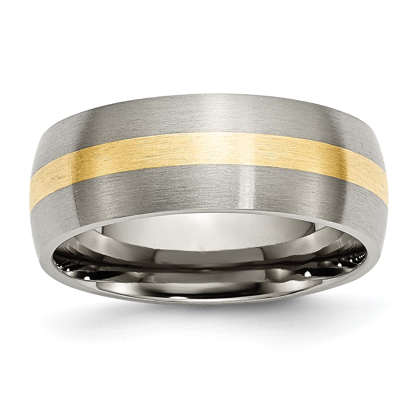 IceCarats Titanium 14K Gold 8mm Wedding Band Ring for Men & Women - Durable Comfort Fit Wedding Ring for Couples, Anniversary, Engagement, and Everyday Wear