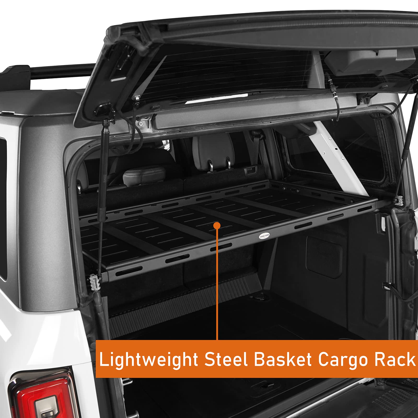 Hooke Road Heavy Duty Rear Cargo Basket Rack - Universal Storage Trunk Shelf for 2021-2025 Ford Bronco 4 Door Hardtops (Fits All Models Except Bronco Sport) | Perfect for Camping Gear, Off-Road Adventures & Outdoor Equipment Organization