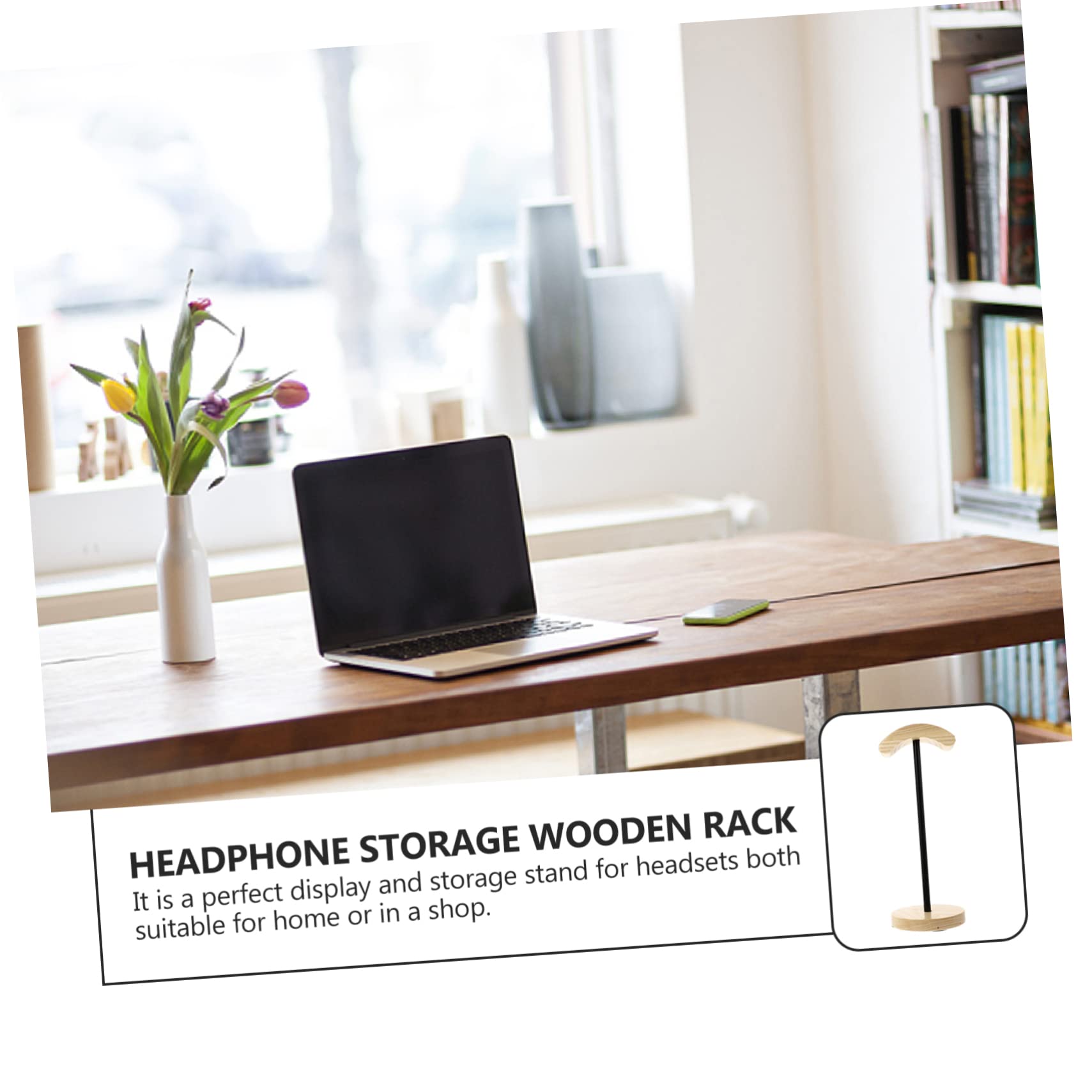 Premium Wooden Headphone Stand Holder - Universal Hanging Organizer for Gaming Headsets, Earphones & Audio Accessories - Perfect for Home, Office & Gaming Setup