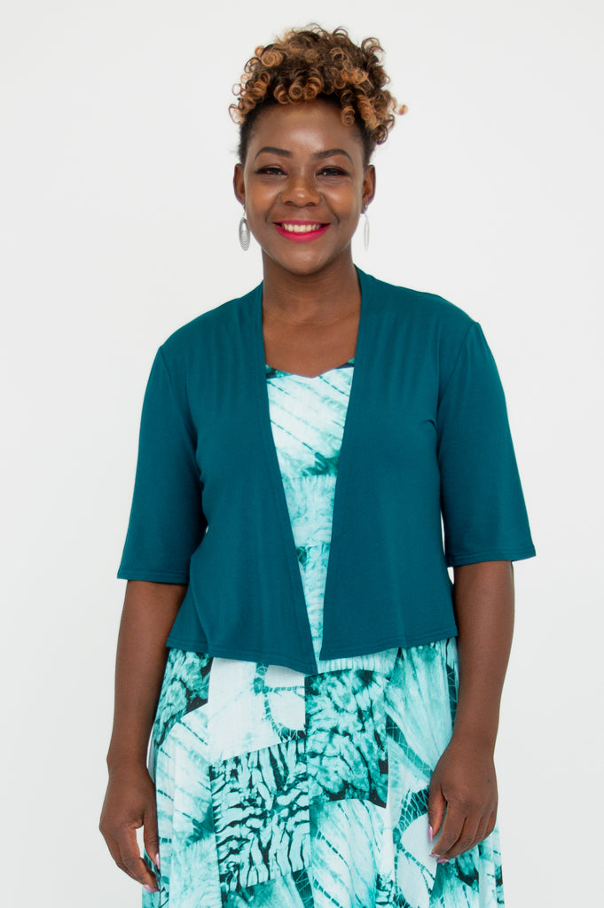 Doda Jacket for Women - Soft Bamboo Fabric, Teal Green Lightweight Coat - Perfect for Outdoor Hiking, Travel & Casual Wear