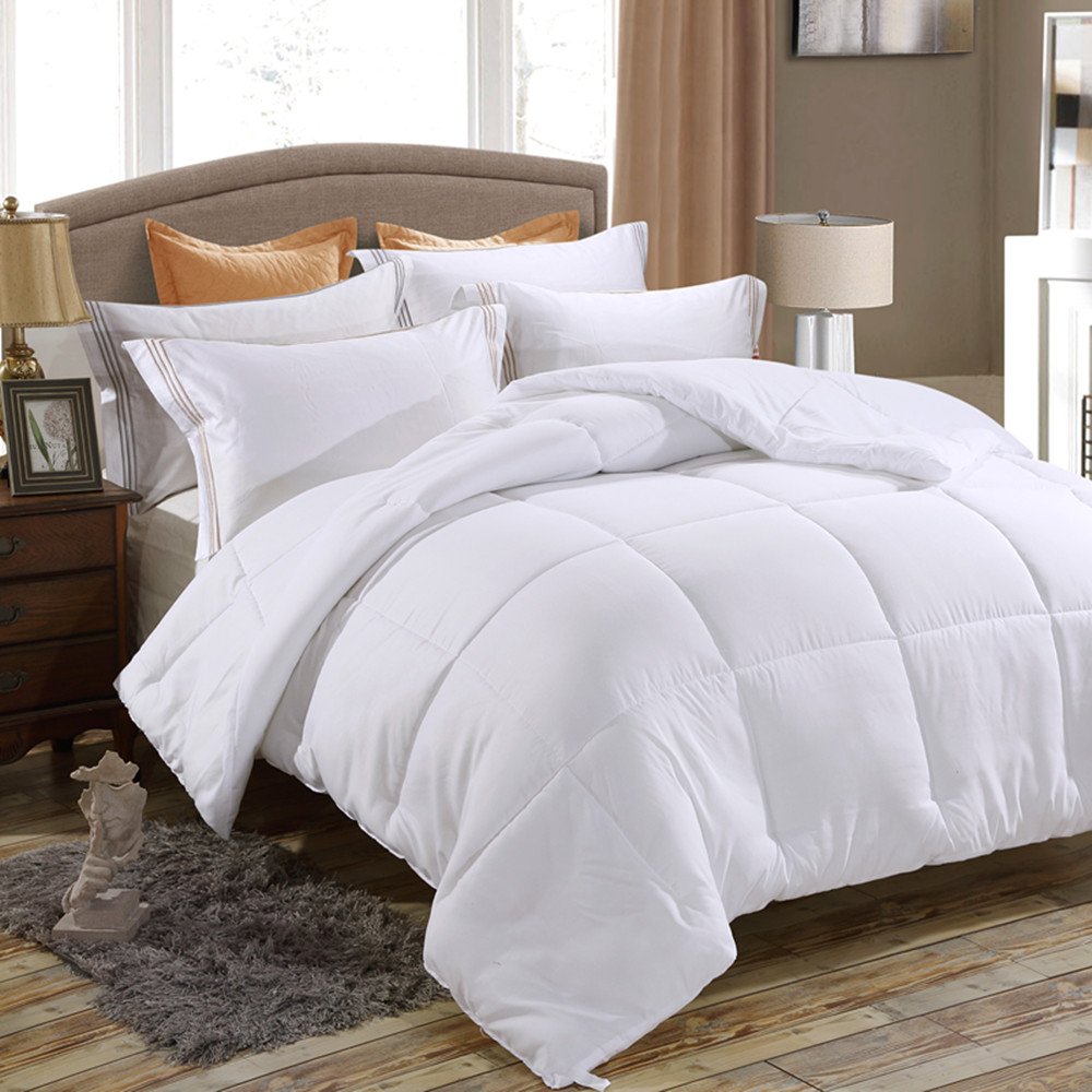 All-Season Medium Weight Down Alternative Comforter - Fluffy & Warm Duvet Insert for Twin Bed - Perfect for Cozy Nights & Guest Rooms (White)