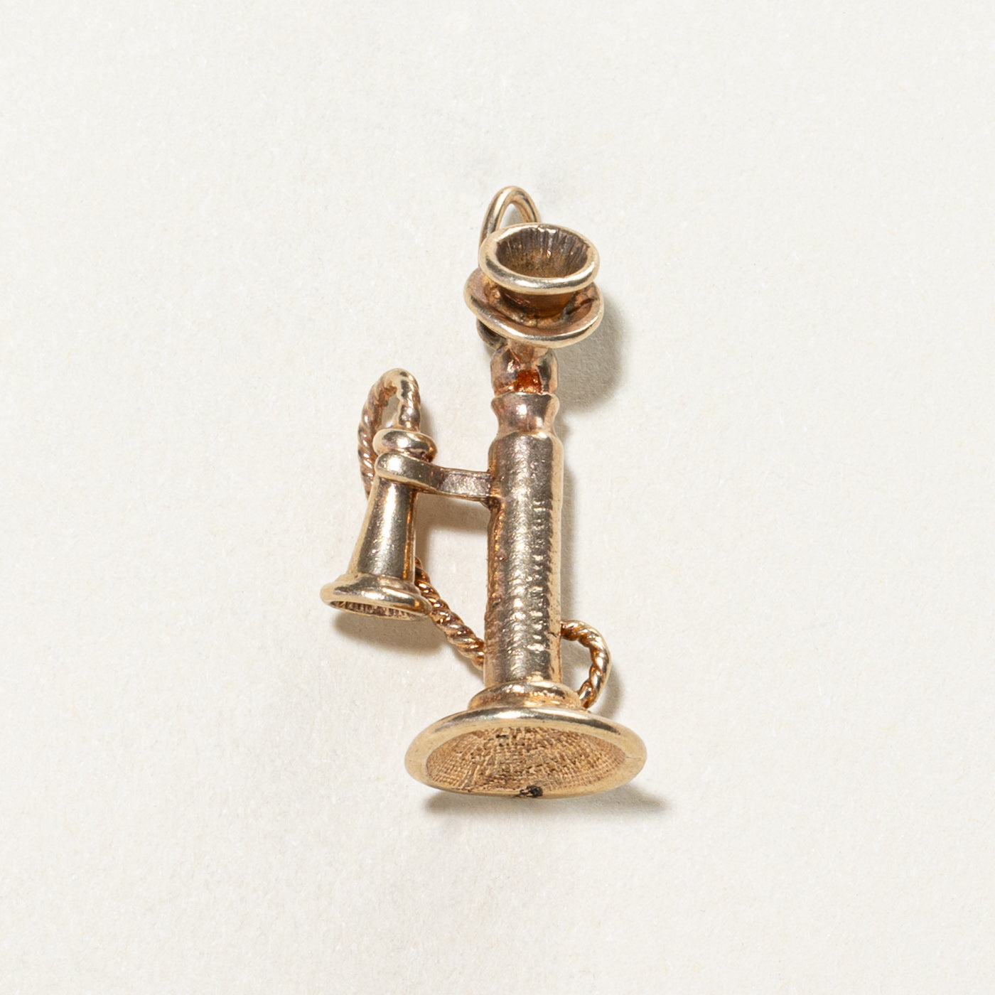 1972 London 9K Yellow Gold Vintage Phone Charm - Elegant Retro Jewelry for Cell Phones, Perfect Gift for Anniversary, Birthday & Special Occasions