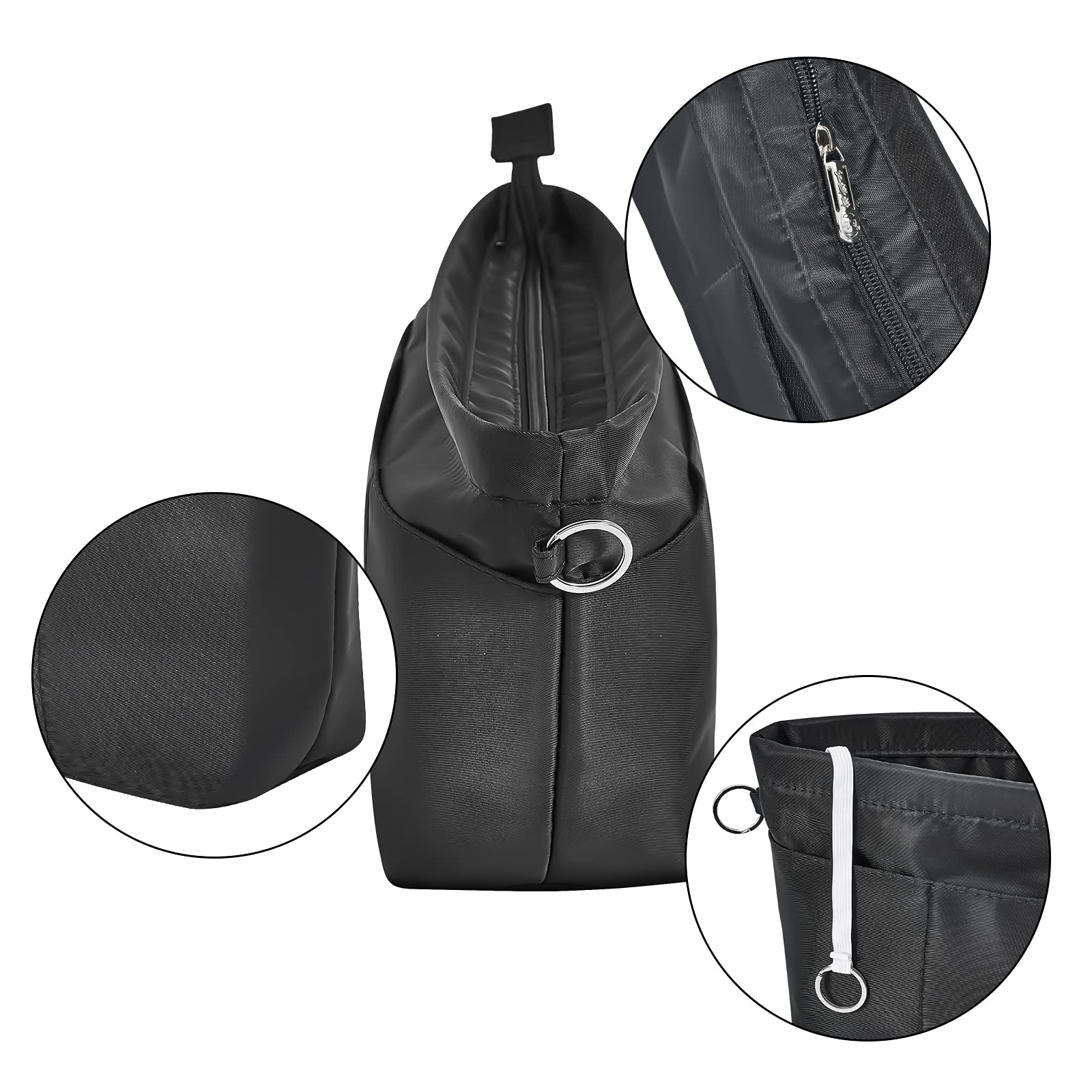 Vercord Premium Nylon Purse Organizer Insert - Tote Handbag Organizer with 13 Zippered Pockets (5 Sizes) for Women | Perfect for Travel, Work & Daily Essentials Organization