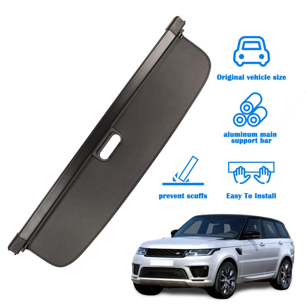 Marretoo Retractable Cargo Cover for Land Rover Range Rover Sport (2014-2019) - Black Trunk Organizer | Perfect for Road Trips, Grocery Hauling & Pet Protection