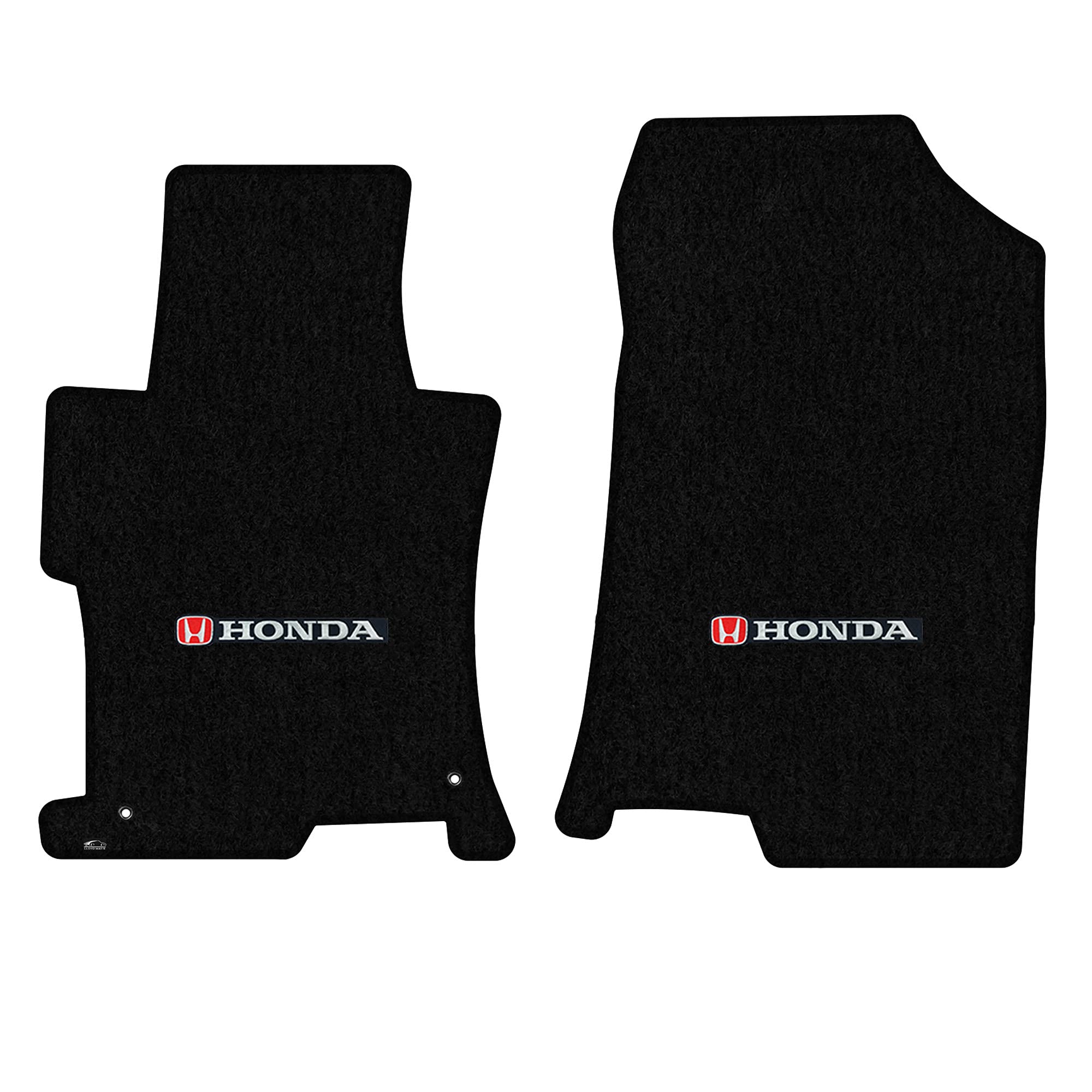 Premium Custom-Fit Carpet Floor Mats for Honda Accord 2008-2012 - Luxury Black Car Floor Liners with Silver & Red Honda Logo (2-Piece Front Set) - Perfect for Daily Commuting & Road Trips