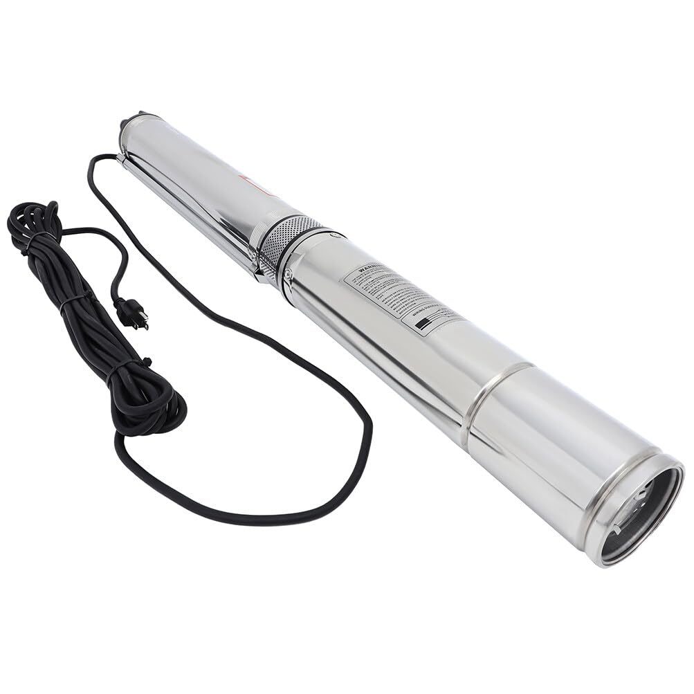 SCITOO 42GPM Deep Well Submersible Water Pump 220V-240V with 440ft Lift & Garden Hose Adapter - Ideal for Irrigation, Farm Water Supply & Home Well Systems