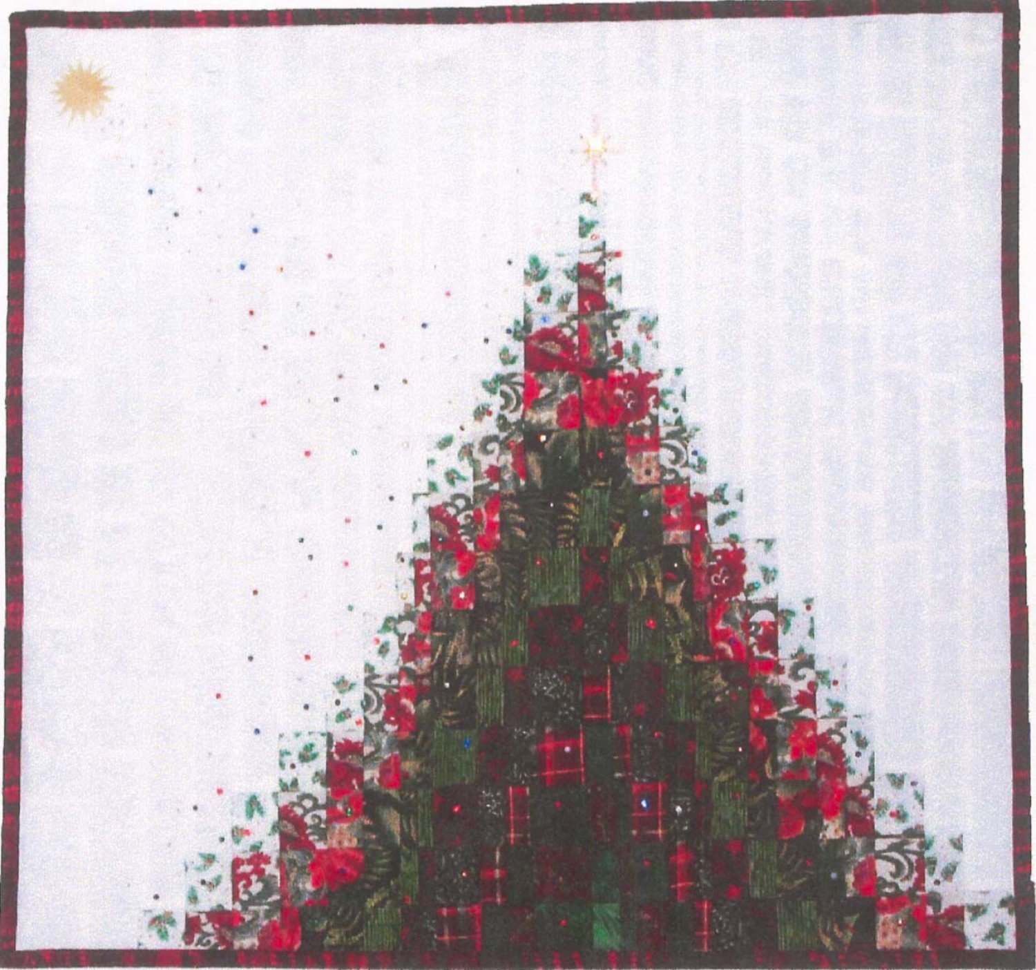 Grizzly Gulch Gallery Christmas Stardust Bargello Quilt Pattern - Easy Quilt-as-You-Go Design for Holiday Home Decor & Festive DIY Projects
