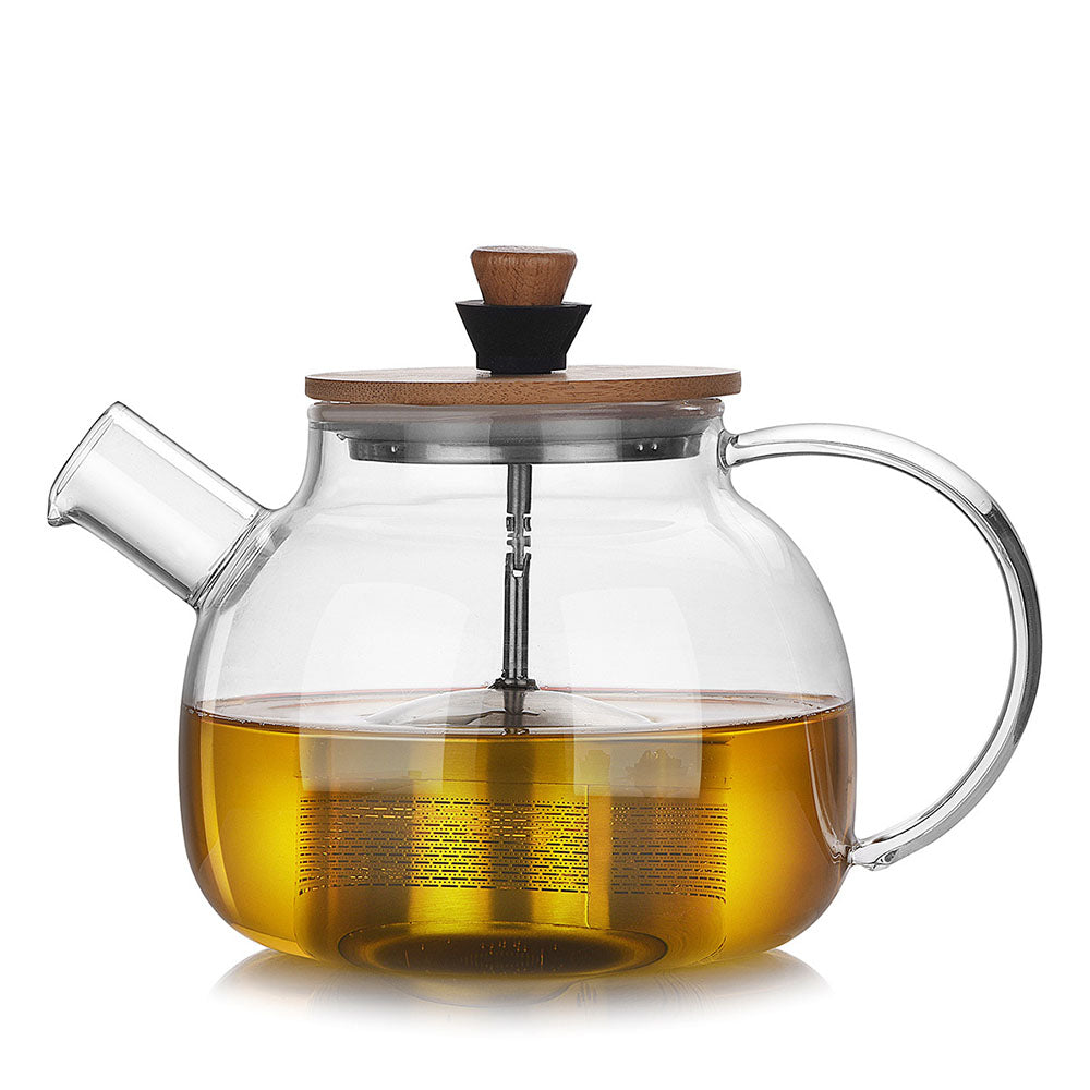 Premium Stainless Steel Loose Leaf Tea Infuser with Glass Teapot - Perfect for Home, Office & Tea Ceremonies | Herbal, Green & Black Tea Brewing Set