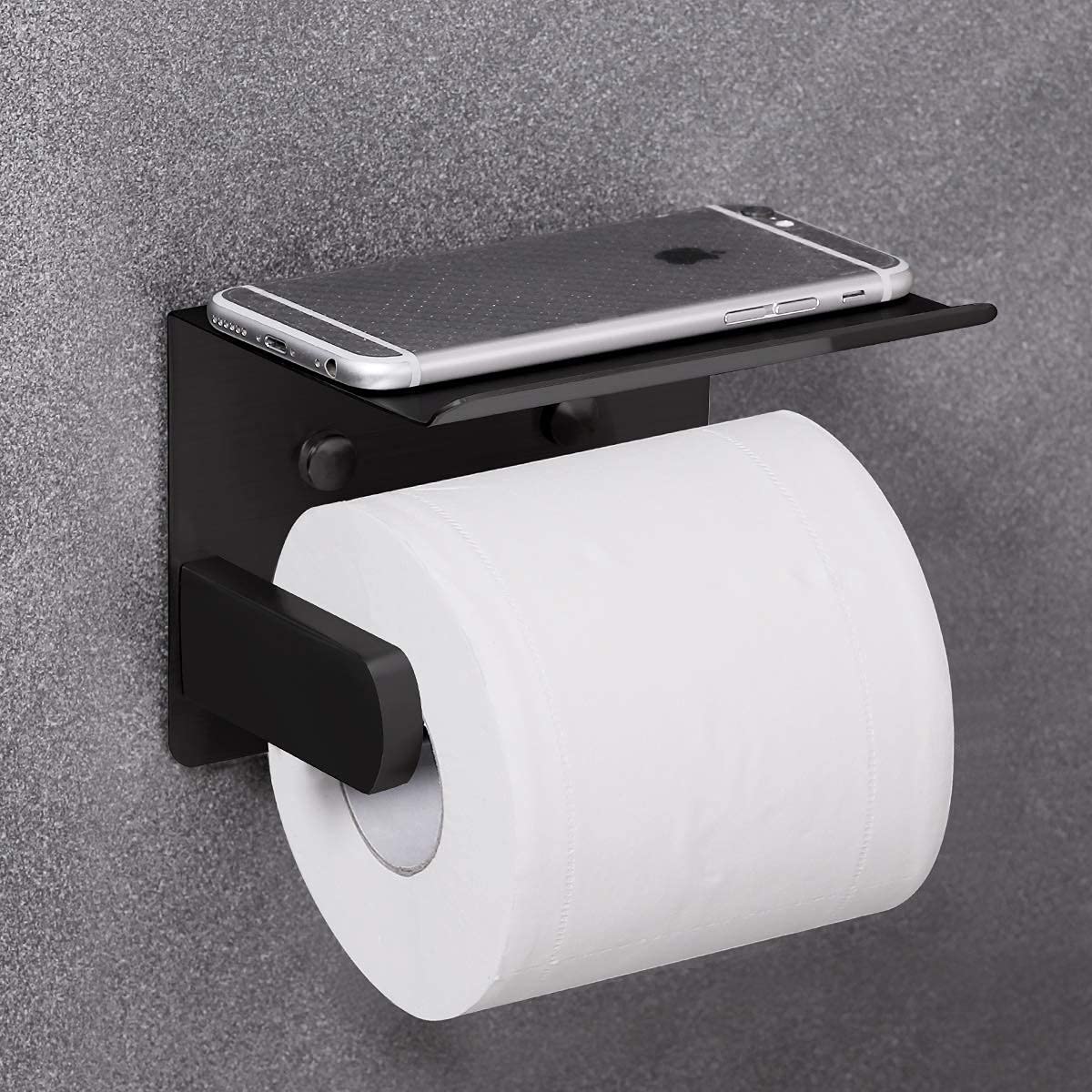 VAEHOLD 6-Pack Adhesive Toilet Paper Holder with Shelf - Space-Saving Bathroom Organizer for Small Spaces, RVs & Apartments