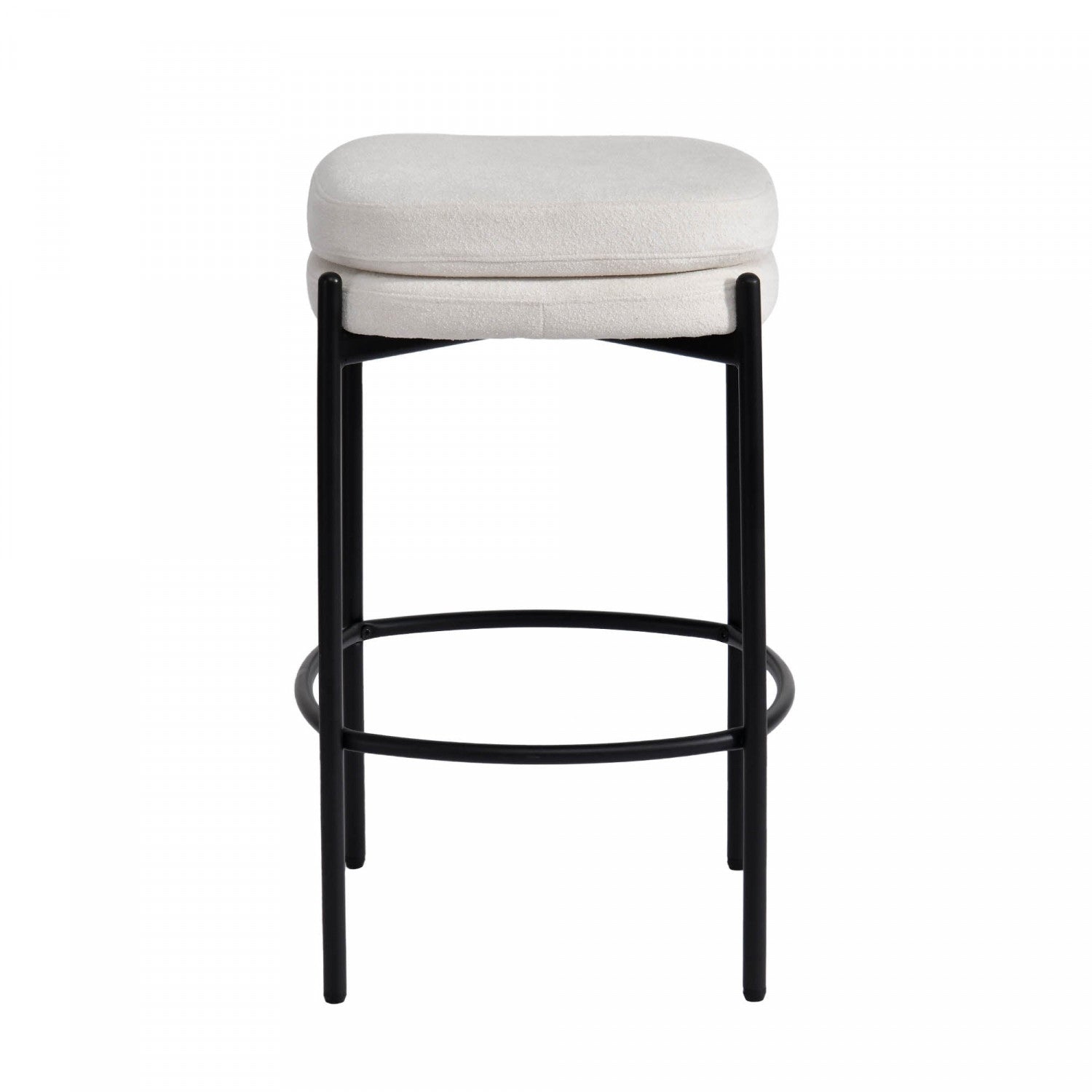 Caelen Counter Stool Set of 2 - Modern Kitchen Bar Stools with Padded Seat, Oatmeal Fabric Upholstery - Perfect for Breakfast Nook, Kitchen Island & Home Bar Decor