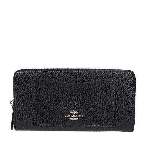 Coach Women's Crossgrain Leather Accordion Zip Wallet - Stylish & Durable Designer Wallet for Everyday Use | Perfect for Credit Cards, Cash & ID Organization | Gift Idea for Her