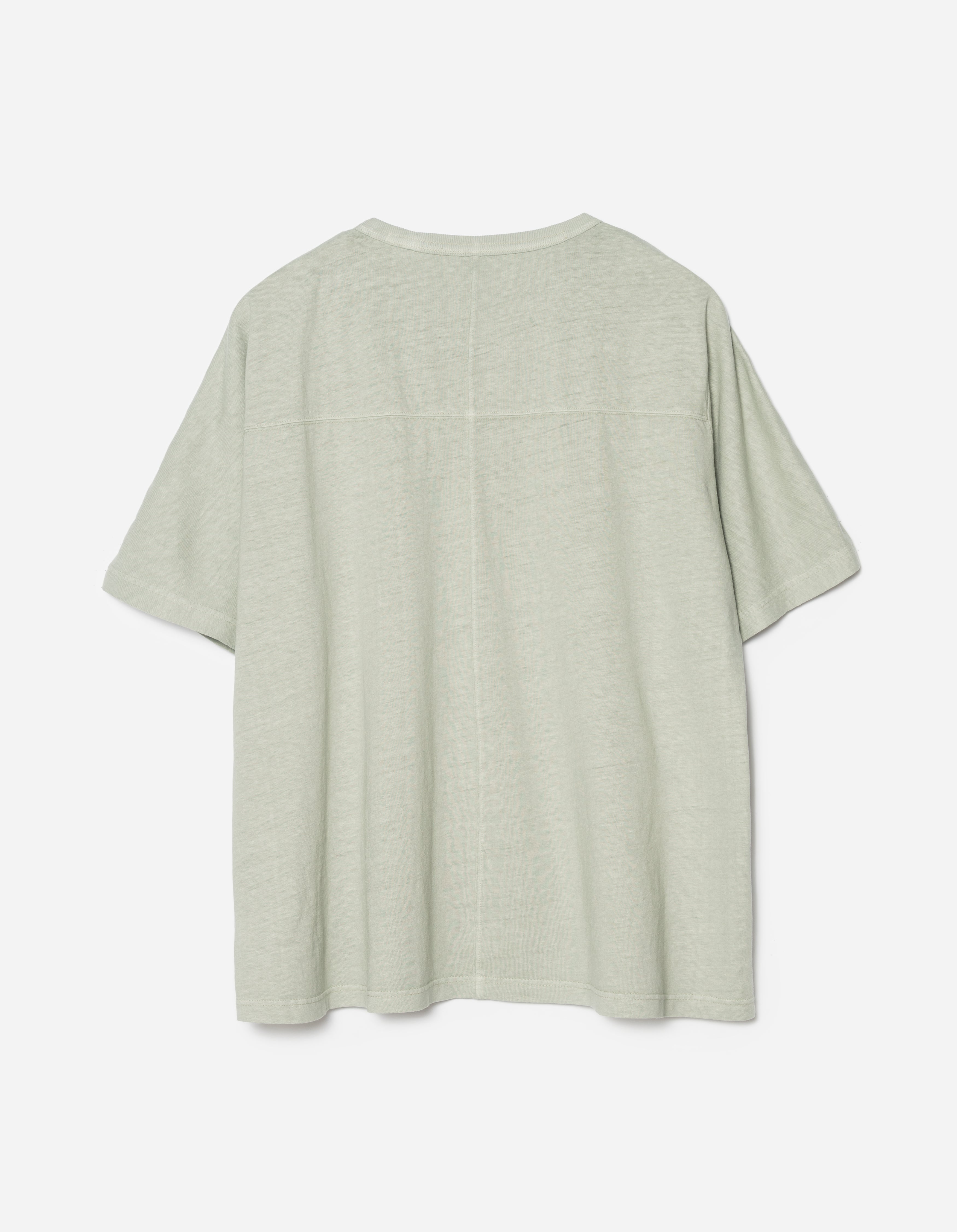 5234 Hemp Cross Loose T-Shirt for Women - Sage Green Organic Cotton Blend Casual Top for Summer Outfits & Boho Style