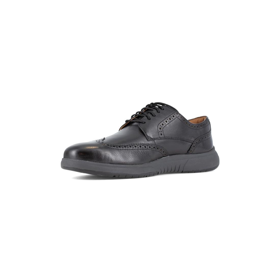 Flair Work Steel Toe Wingtip Oxford Work Shoes for Men - Black Safety Toe Dress Shoes for Business Casual & Office Wear - Comfortable & Durable Work Boots for Construction, Warehouse & Industrial Jobs