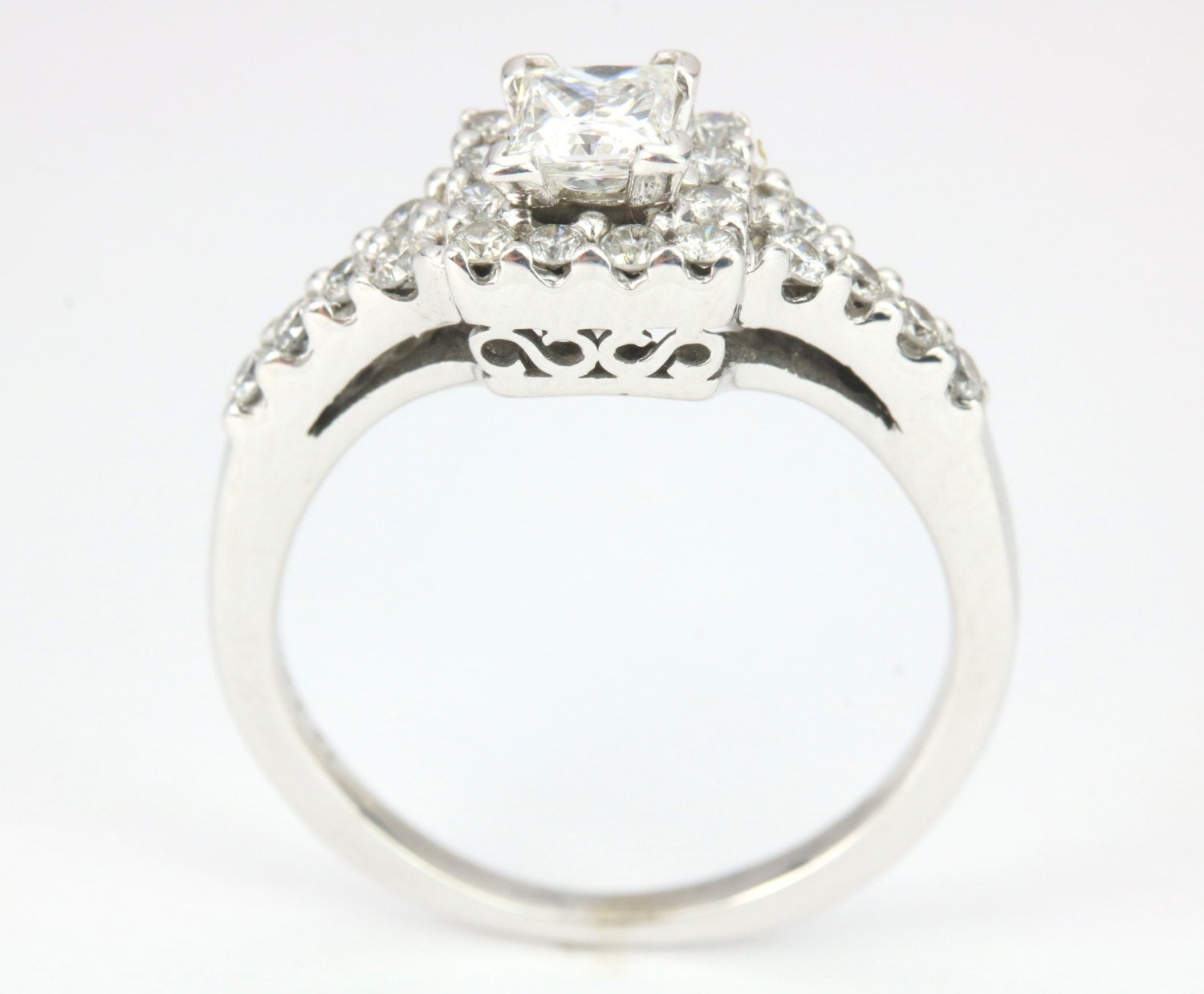 1.15tcw Art Deco Vintage Princess Cut Diamond Engagement Ring - Elegant Wedding & Proposal Jewelry for Her