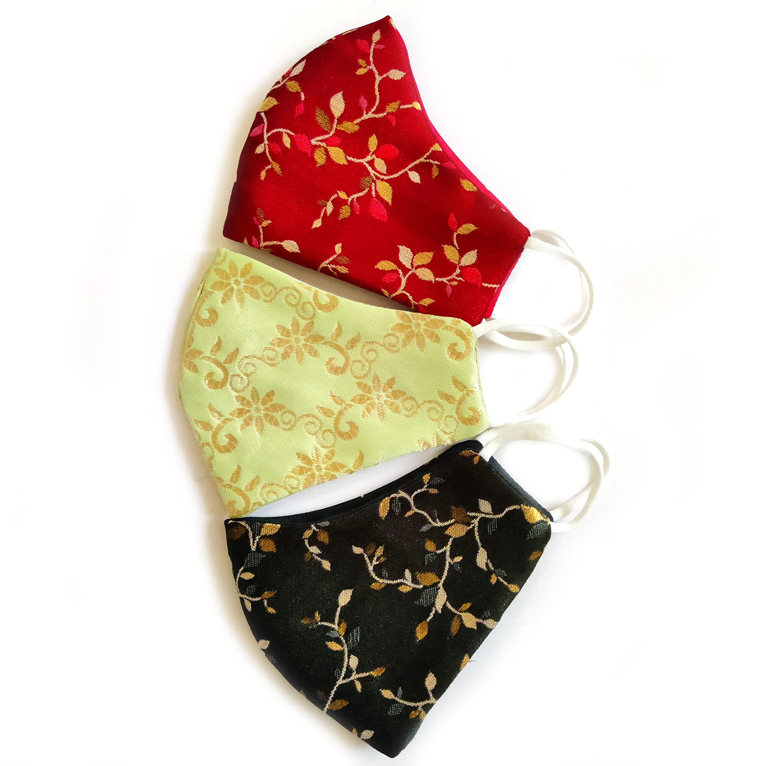 Stylish Multicolor Designer Face Mask for Women & Men - Reusable, Free Size for Wedding, Party, Casual Wear & Safety Protection | Perfect for Special Occasions & Daily Use
