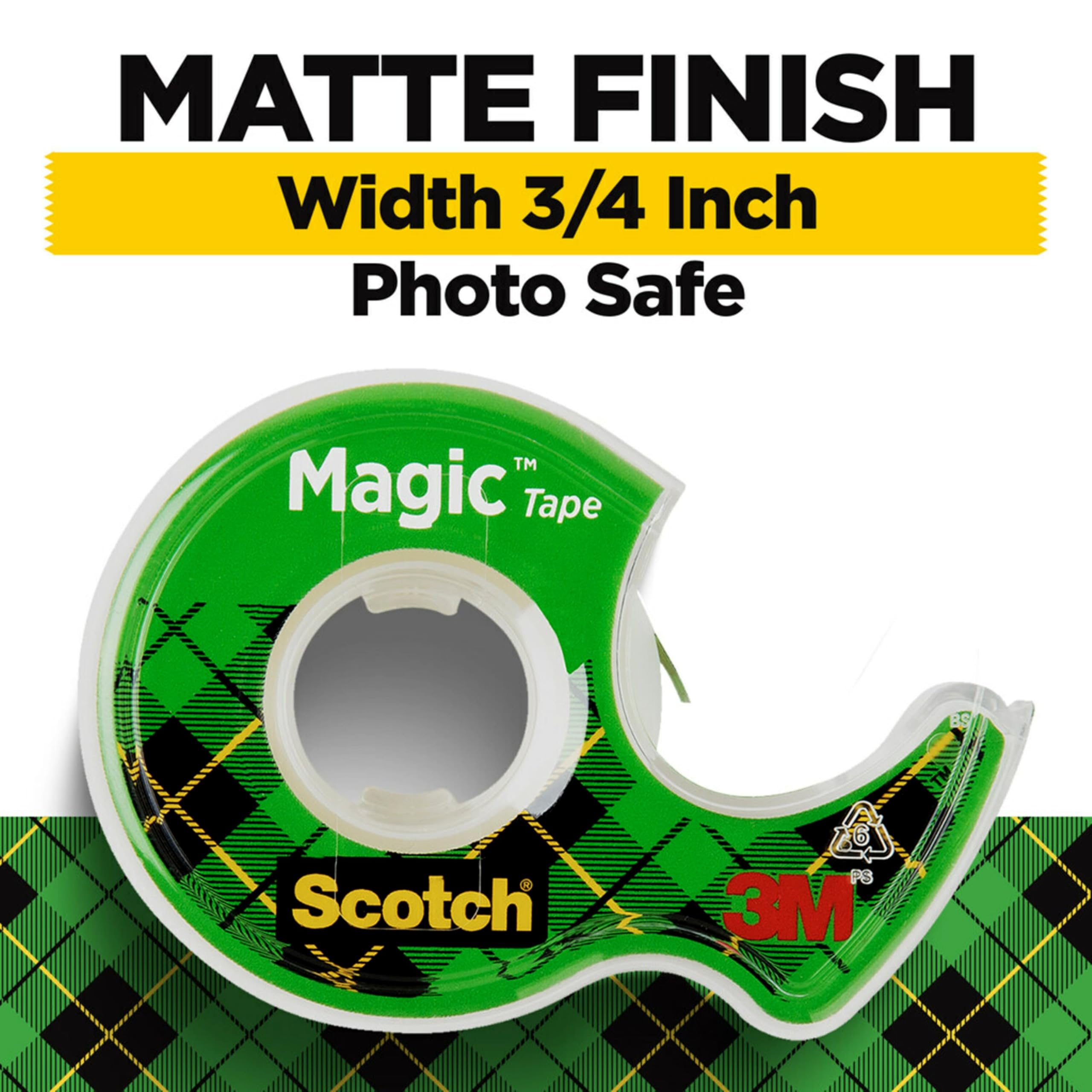 Scotch Magic Tape - 3 Rolls, 3/4 x 300 Inches - Invisible & Clear Adhesive Tape for Repairing, Sealing & Crafting - Perfect for Office, School & Home Use