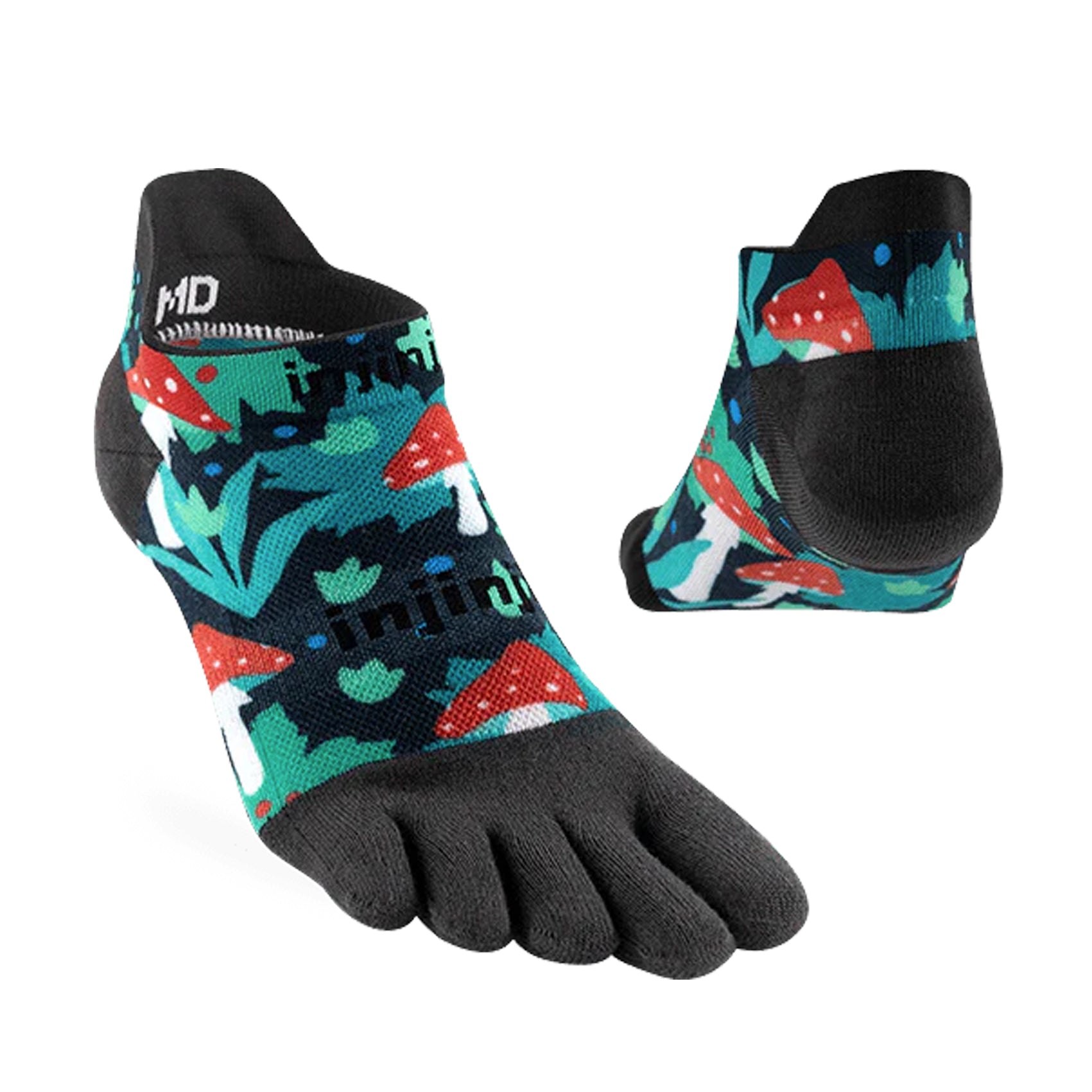 **Injinji Men's No-Show Running Socks – Artist-Designed Toe Socks for Comfort & Performance – Ideal for Running, Hiking & Gym Workouts**