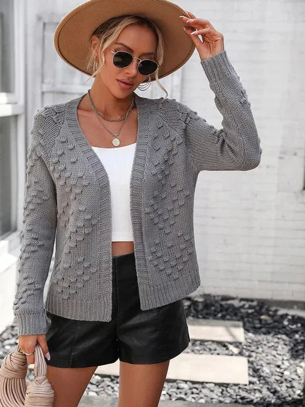 3D Pattern Cardigan Sweater for Women - Cozy Knit Open Front Long Sleeve Wrap - Perfect for Fall, Winter & Layering Outfits