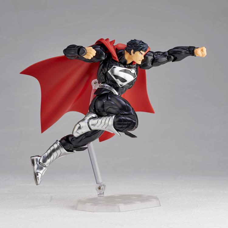Amazing Yamaguchi Revoltech No. 027EX Superman Black Suit Action Figure - Collectible DC Comics Superhero Toy for Display & Photography