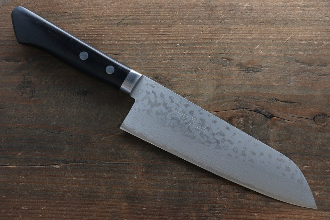 Kunihira Sairyu VG10 Damascus Santoku Knife 170mm with Pakkawood Handle - Premium Japanese Kitchen Knife for Slicing, Dicing & Chopping Vegetables, Meat & Fish