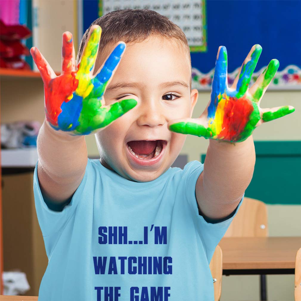 Funny Toddler Soccer T-Shirt - 'Shh... I'm Watching The Game with Dad' Cotton Tee for Boys & Girls | Cute Lavender Soccer Humor Baby Outfit | Perfect for Game Day, Father-Child Bonding & Playdates
