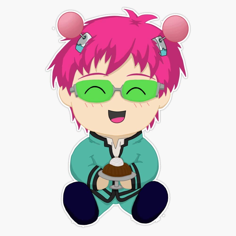 Saiki Kusuo Anime Coffee Jello Vinyl Decal Sticker - 5 Inch Waterproof Laptop, Wall, Window, Car Bumper Decoration - Perfect for Anime Fans, Room Decor, and Personalizing Devices